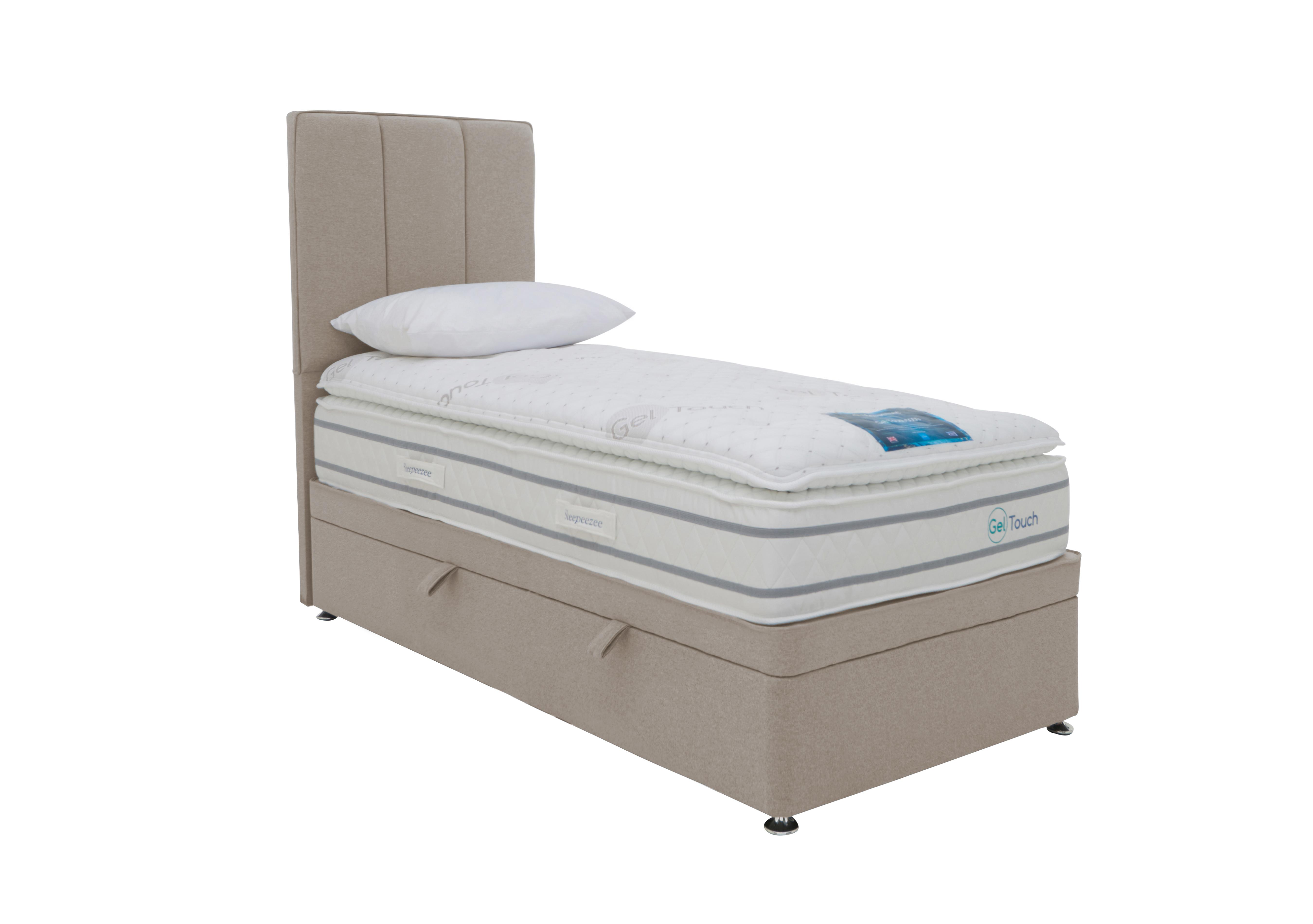 GelTouch 5000 Side-lift Ottoman Divan Set in Joshua Latte on Furniture Village