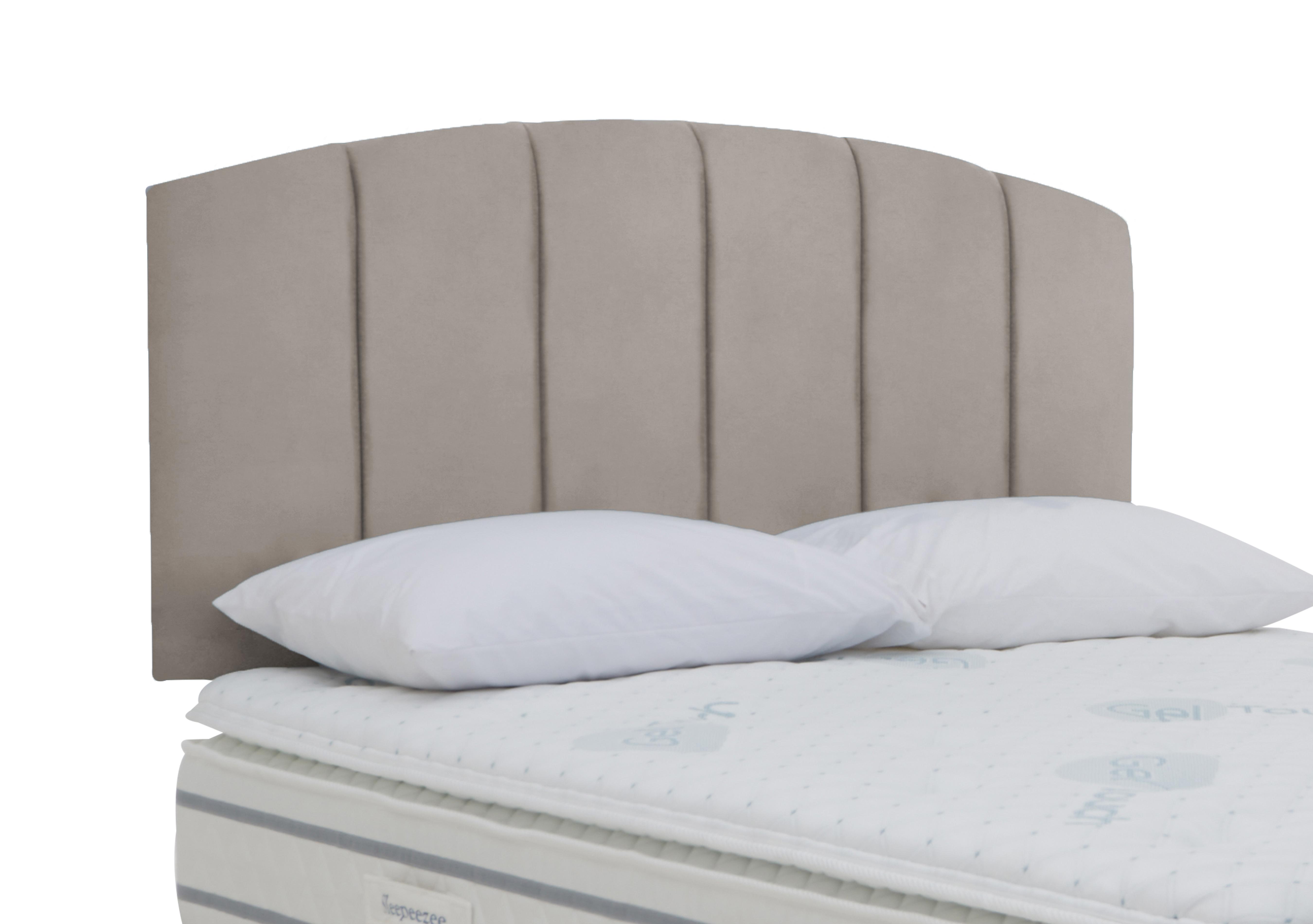 Banff Strutted Headboard in Plush Light Grey on Furniture Village