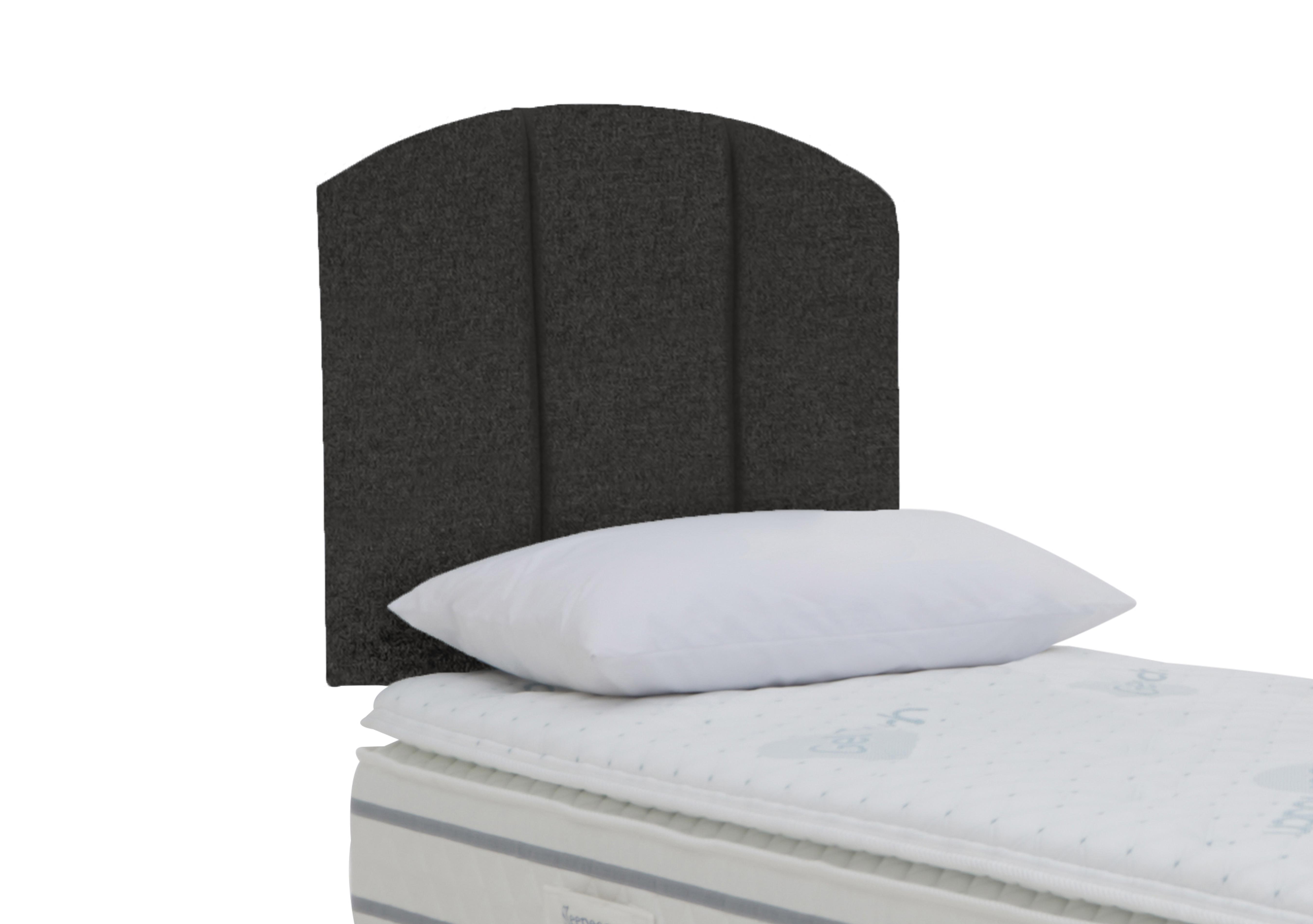 Banff Strutted Headboard in Tweed 801 Charcoal on Furniture Village