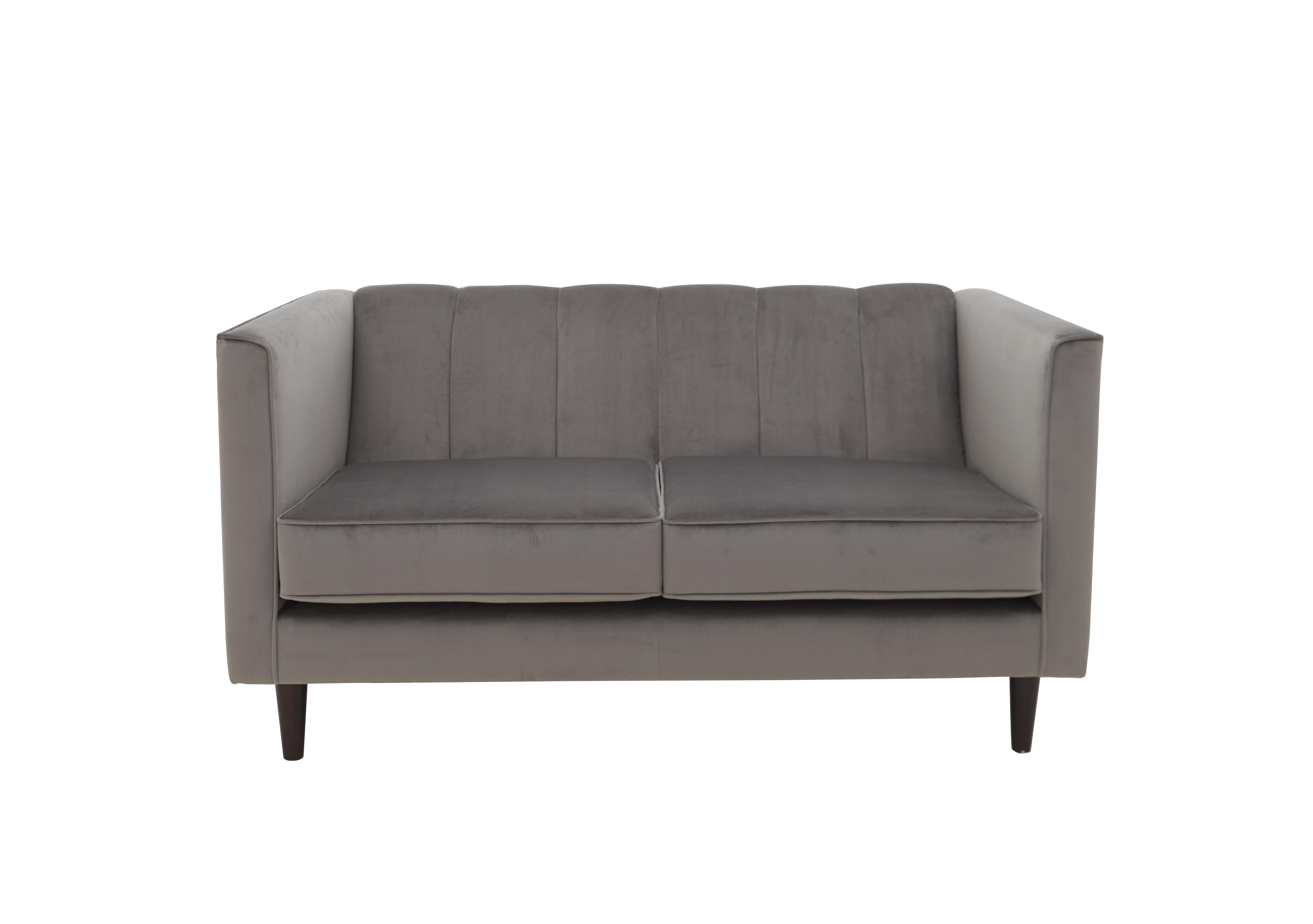 Lace Market 2 Seater Fabric Sofa in Festival Grey Dark Wood on Furniture Village