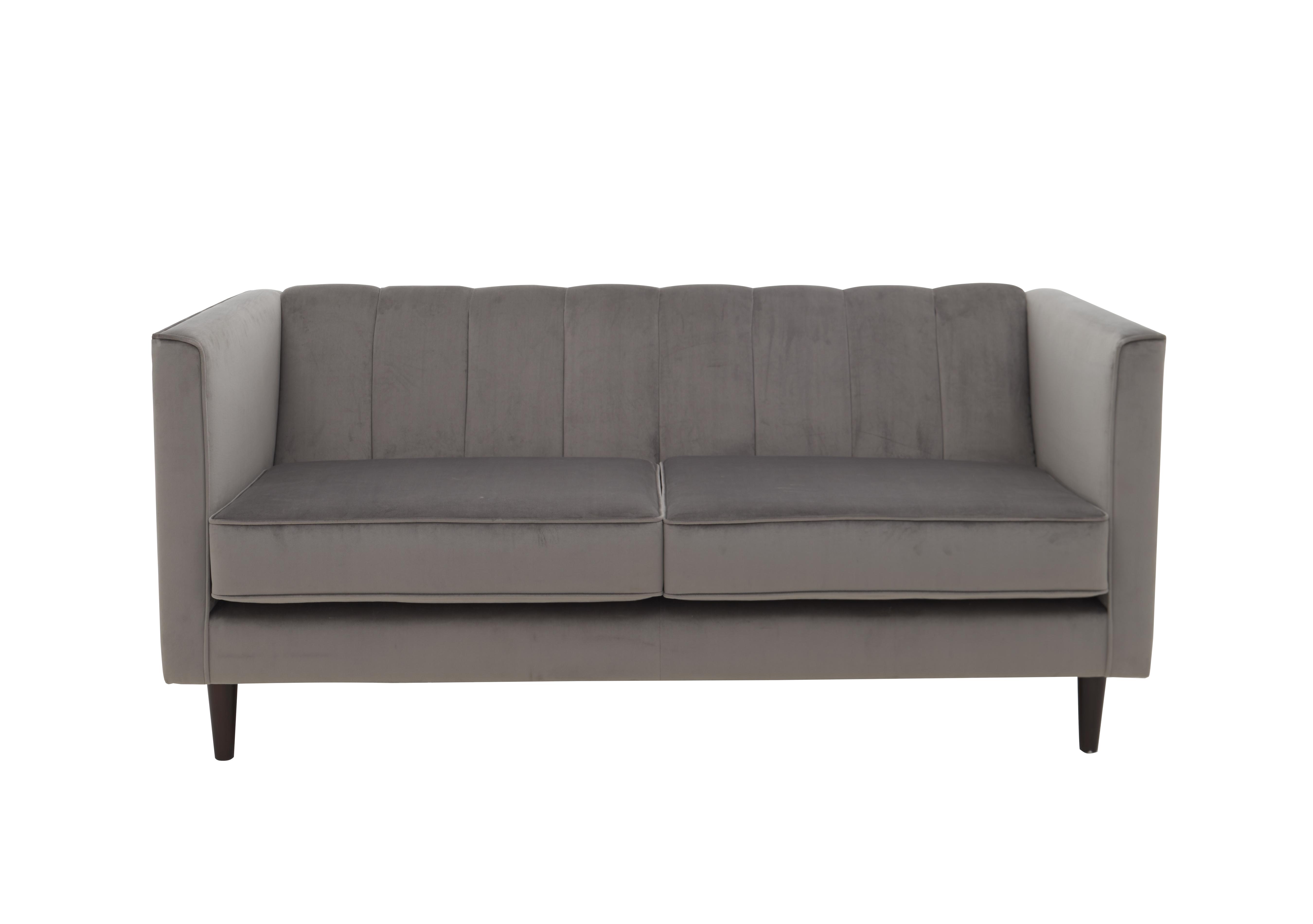 Lace Market 3 Seater Fabric Sofa in Festival Grey Dark Wood on Furniture Village