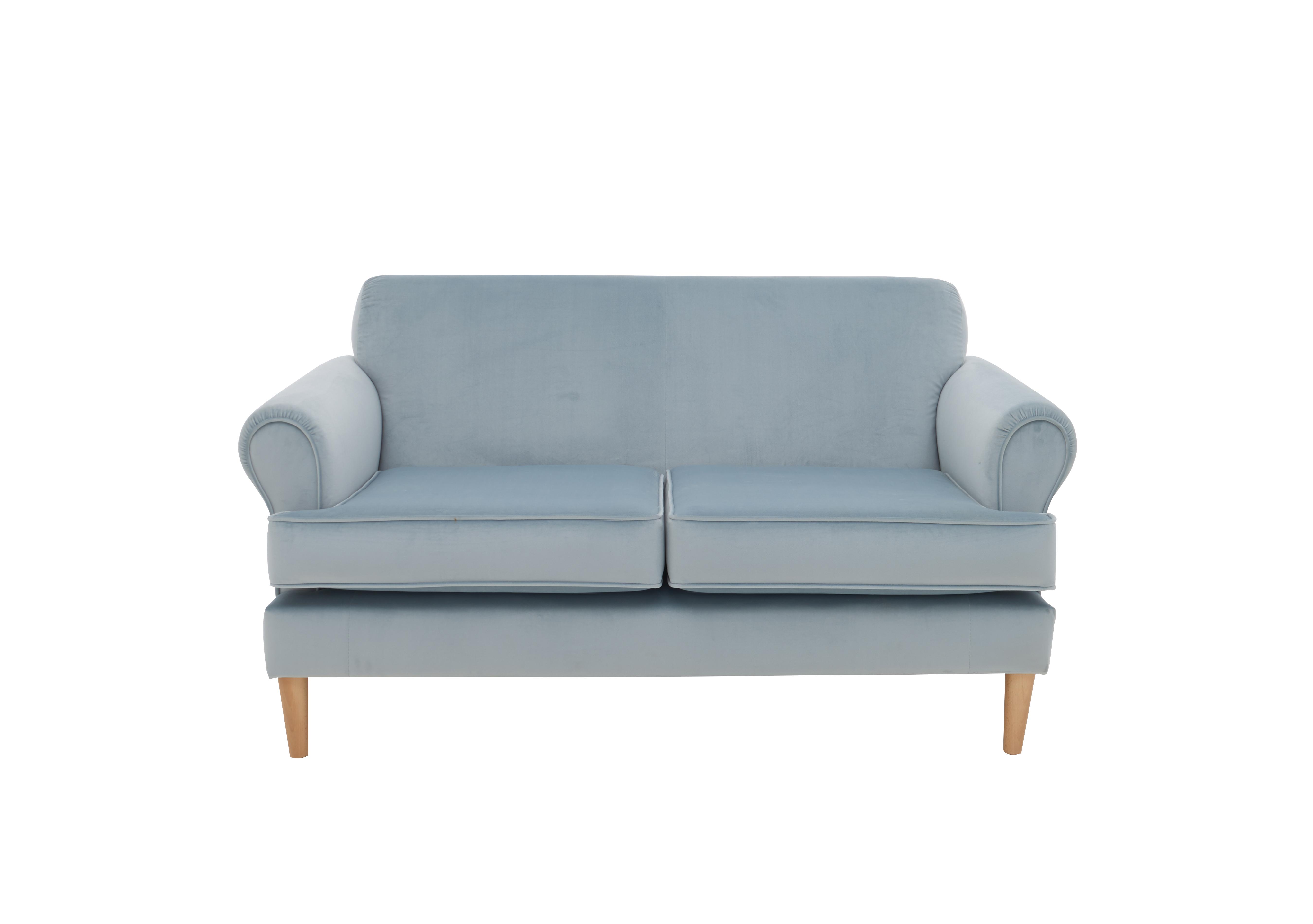 King Street 2 Seater Fabric Sofa in Festival Seafoam Light Wood on Furniture Village