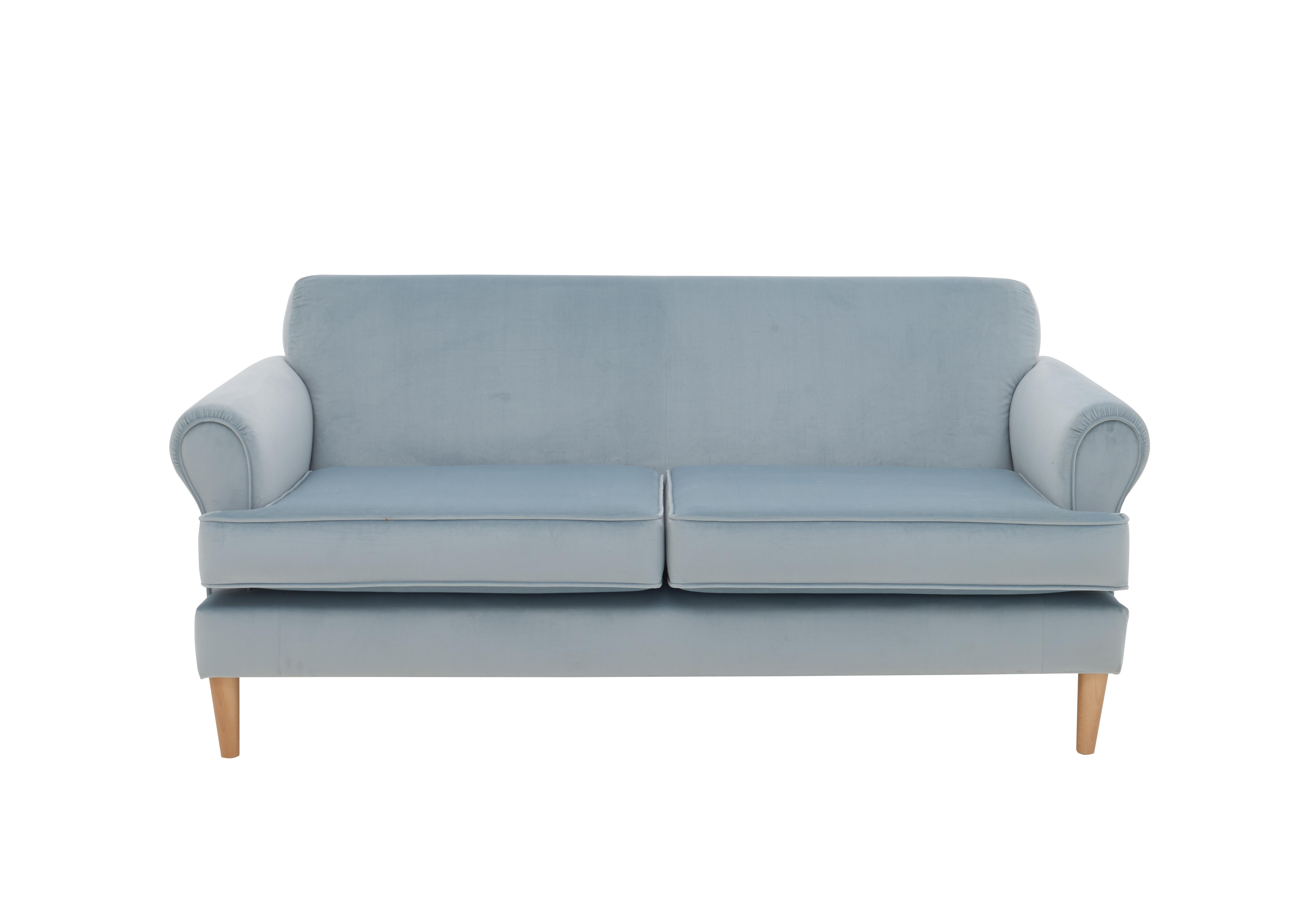 King Street 3 Seater Fabric Sofa in Festival Seafoam Light Wood on Furniture Village