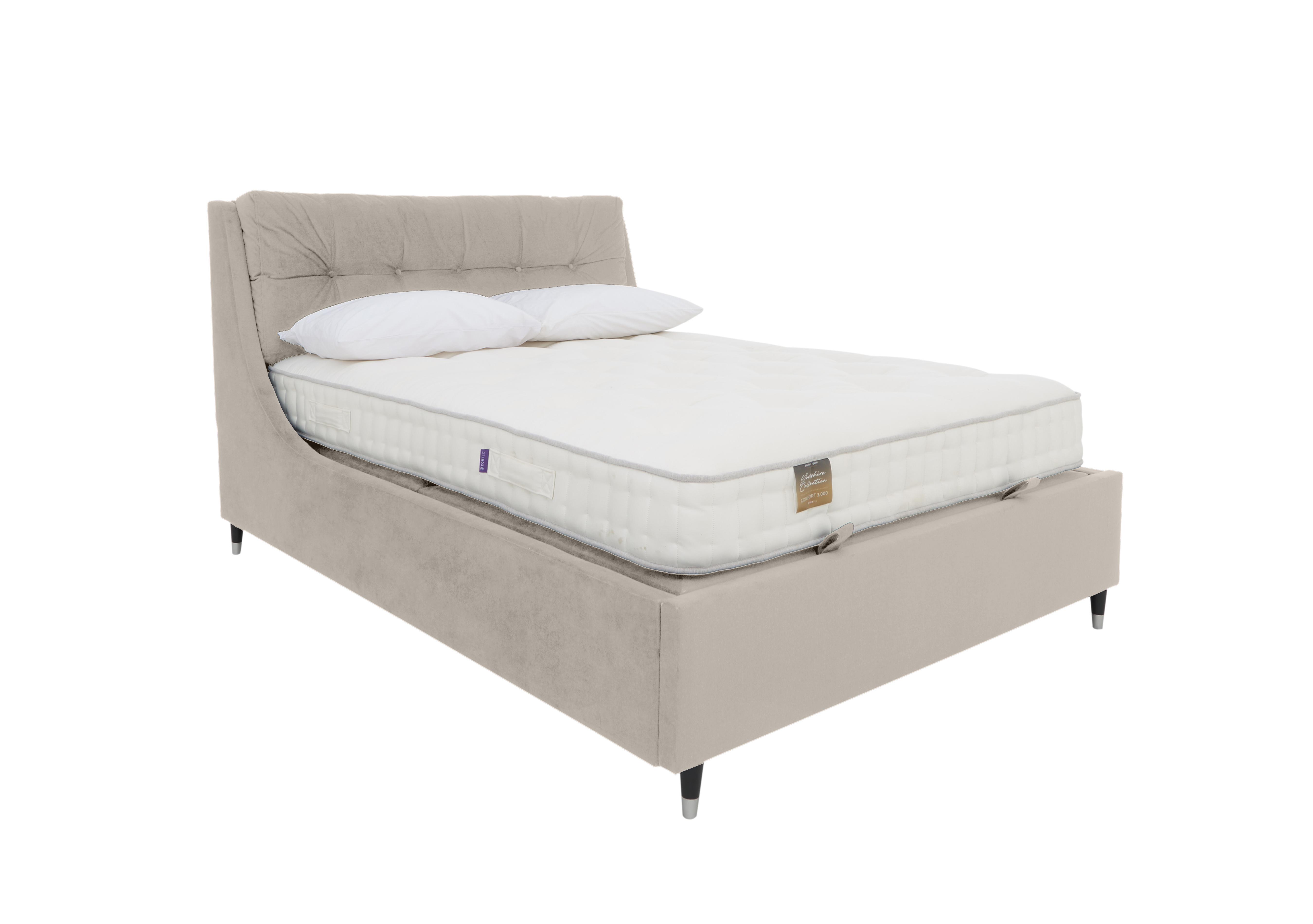 Javier Ottoman King Size Bed Frame in Smooth Stone on Furniture Village