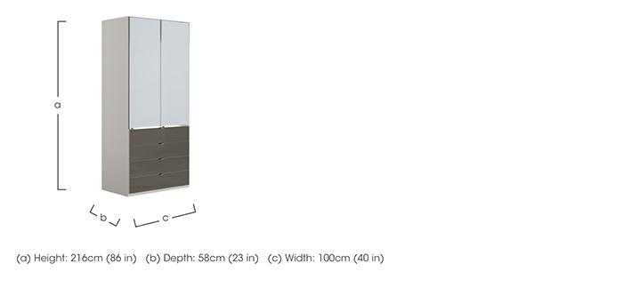Santa Cruz 100cm 4 Drawer 2 Door Combi Wardrobe in  on Furniture Village