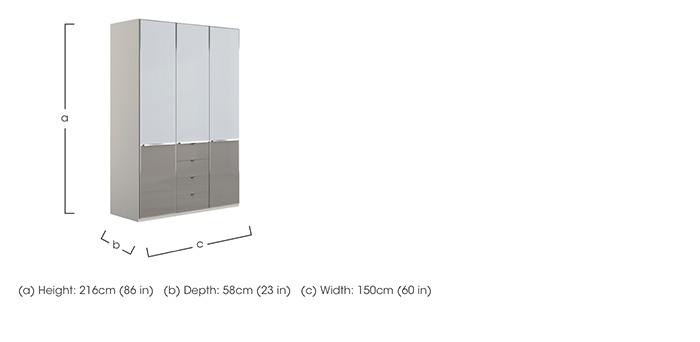 Santa Cruz 150cm 4 Drawer 3 Door Combi Wardrobe in  on Furniture Village