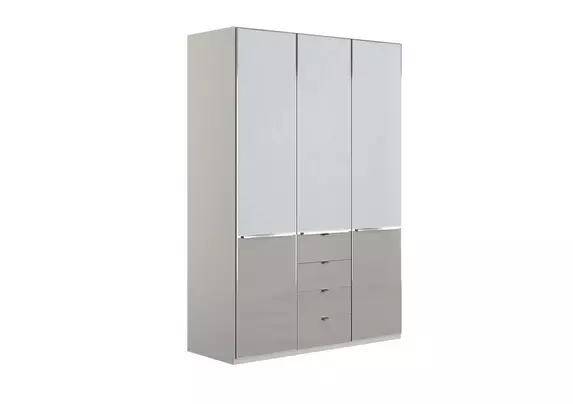 3 door 4 drawer mirrored combi wardrobe hotsell
