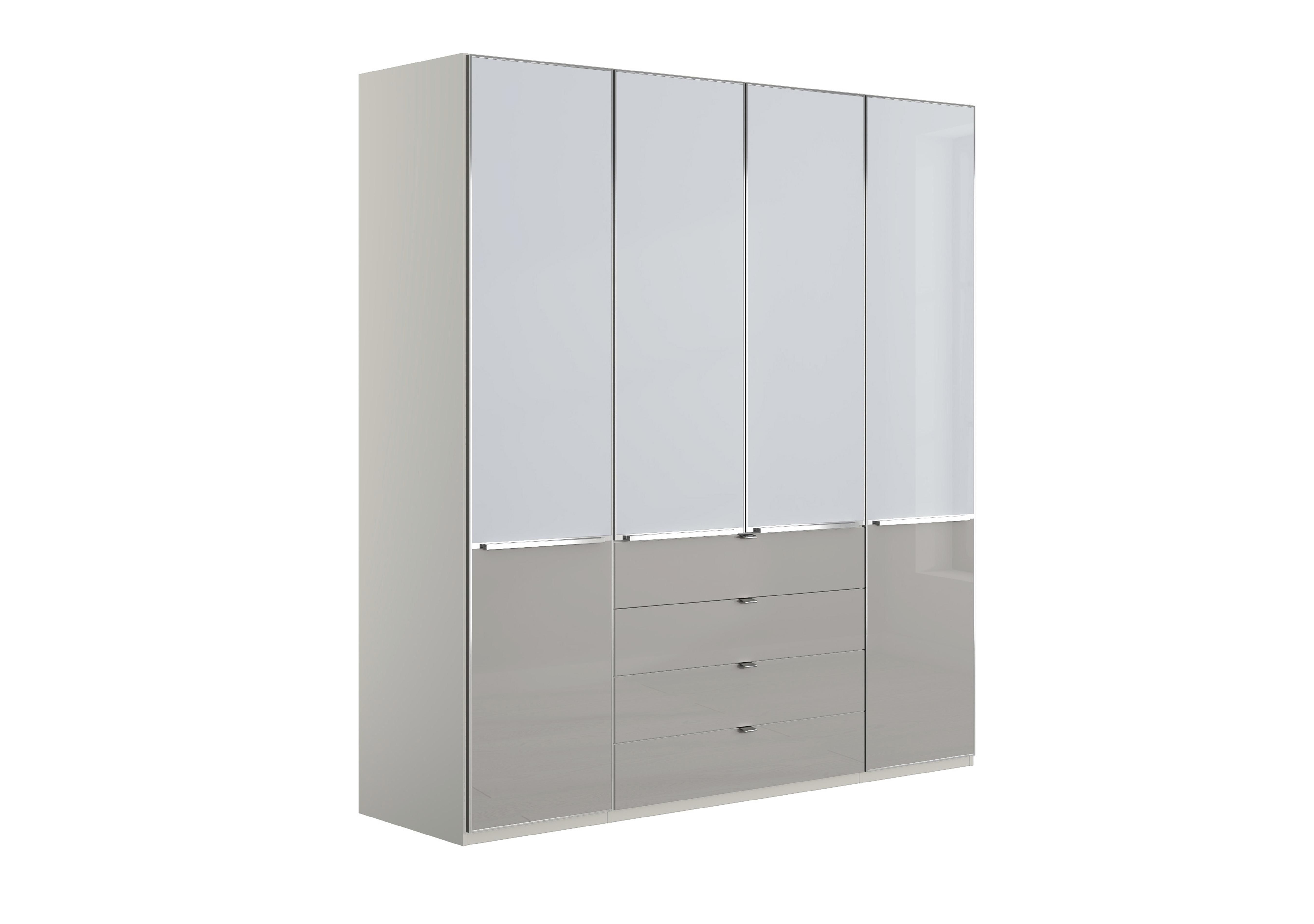 Santa Cruz 4 Door Combi Wardrobe in Two Tone/Grey Carcase on Furniture Village