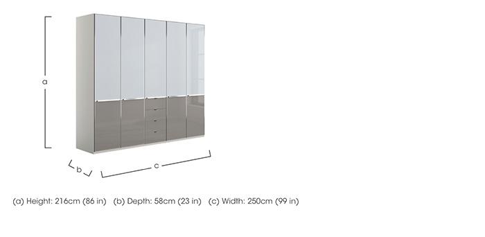 Santa Cruz 250cm 4 Drawer 5 Door Combi Wardrobe in  on Furniture Village