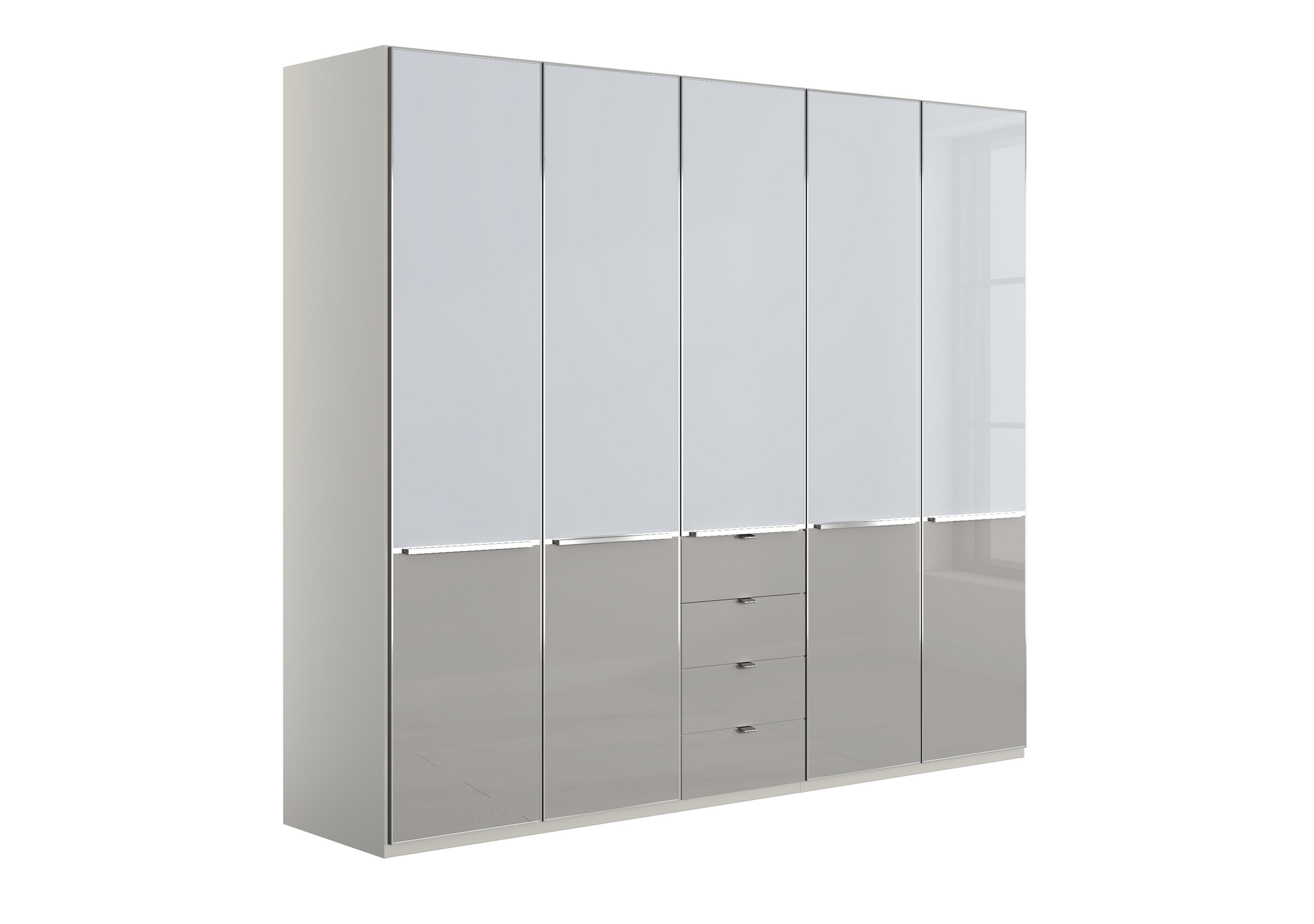 Santa Cruz 250cm 4 Drawer 5 Door Combi Wardrobe in Two Tone/Grey Carcase on Furniture Village