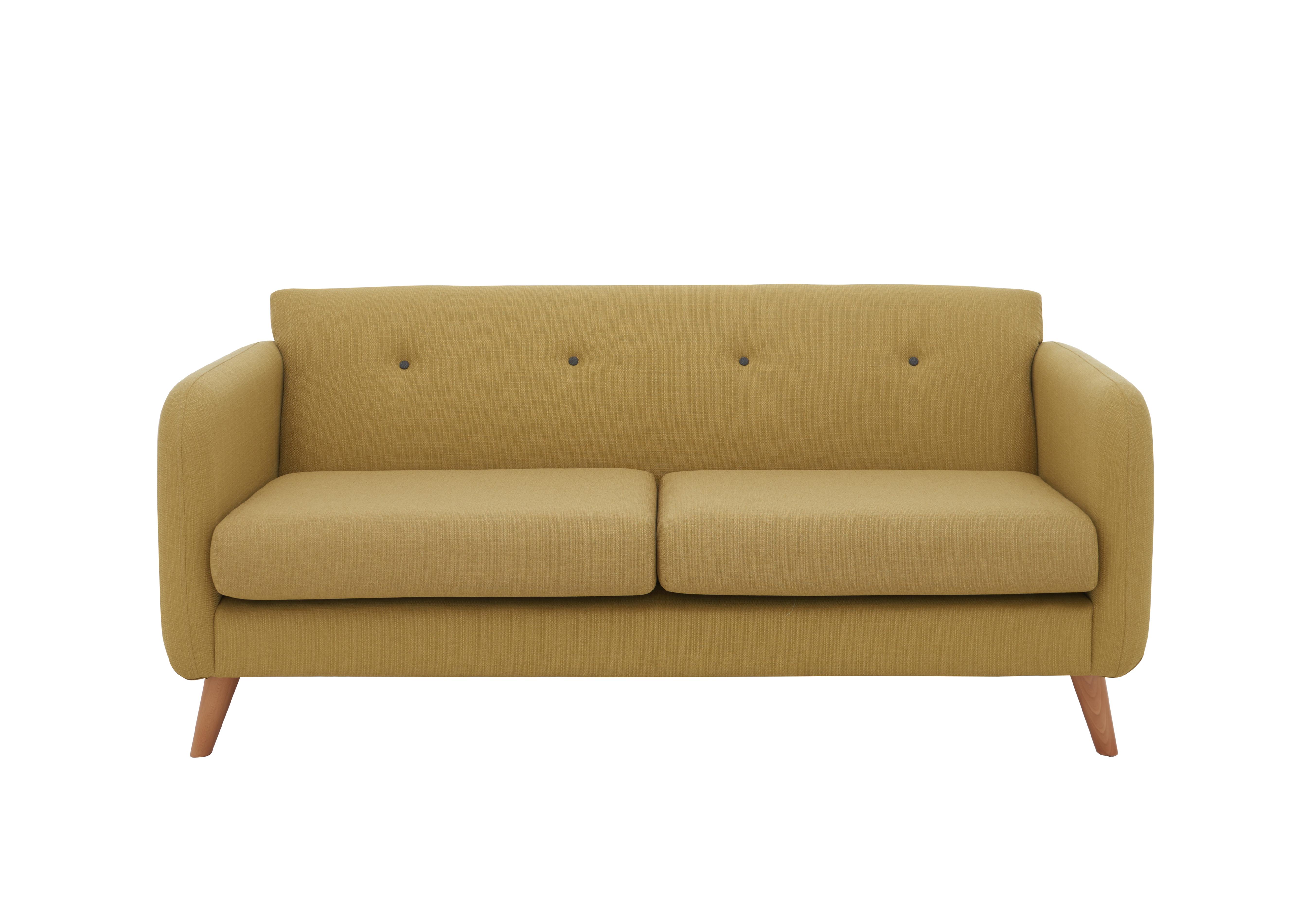 Garrison Lane 3 Seater Fabric Sofa in Costa Lime/Chrcl Btn Lw on Furniture Village