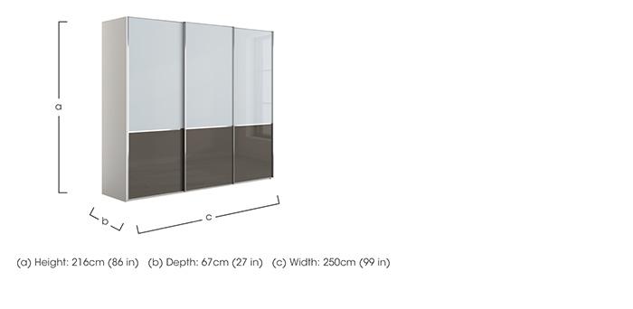 Santa Cruz 250cm 3 Door Sliding Wardrobe in  on Furniture Village