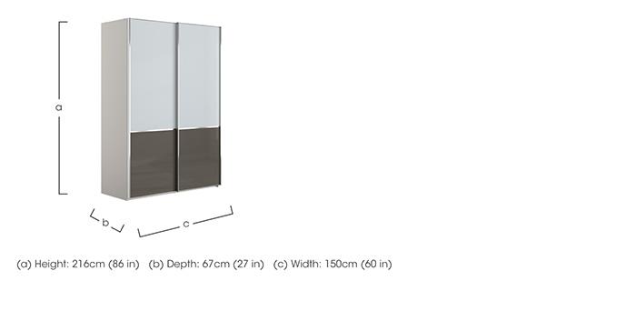 Santa Cruz 150cm 2 Door Sliding Wardrobe in  on Furniture Village