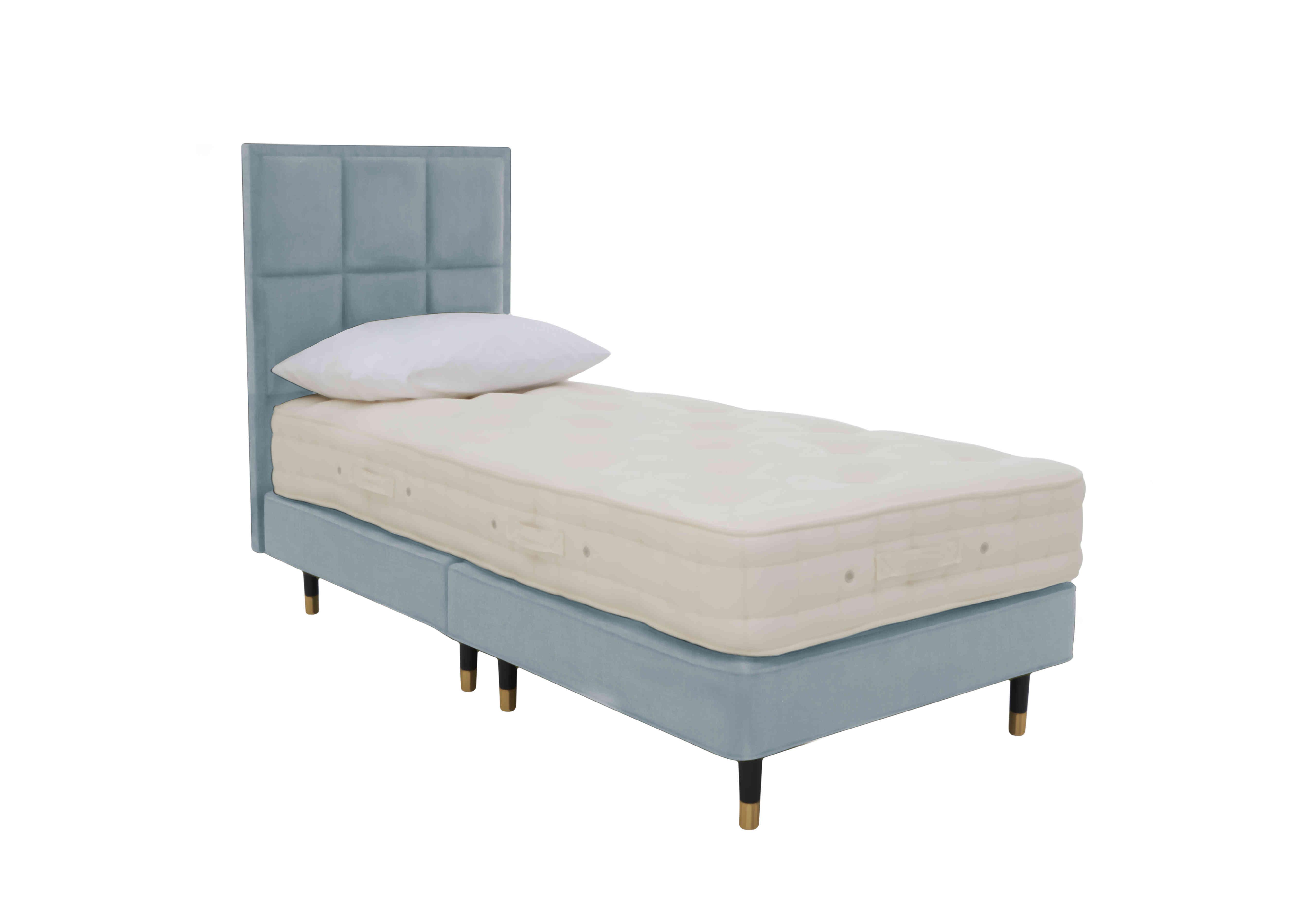 Bespoke Brilliance Shallow Divan Set in Premium 601 Glacier Blue on Furniture Village