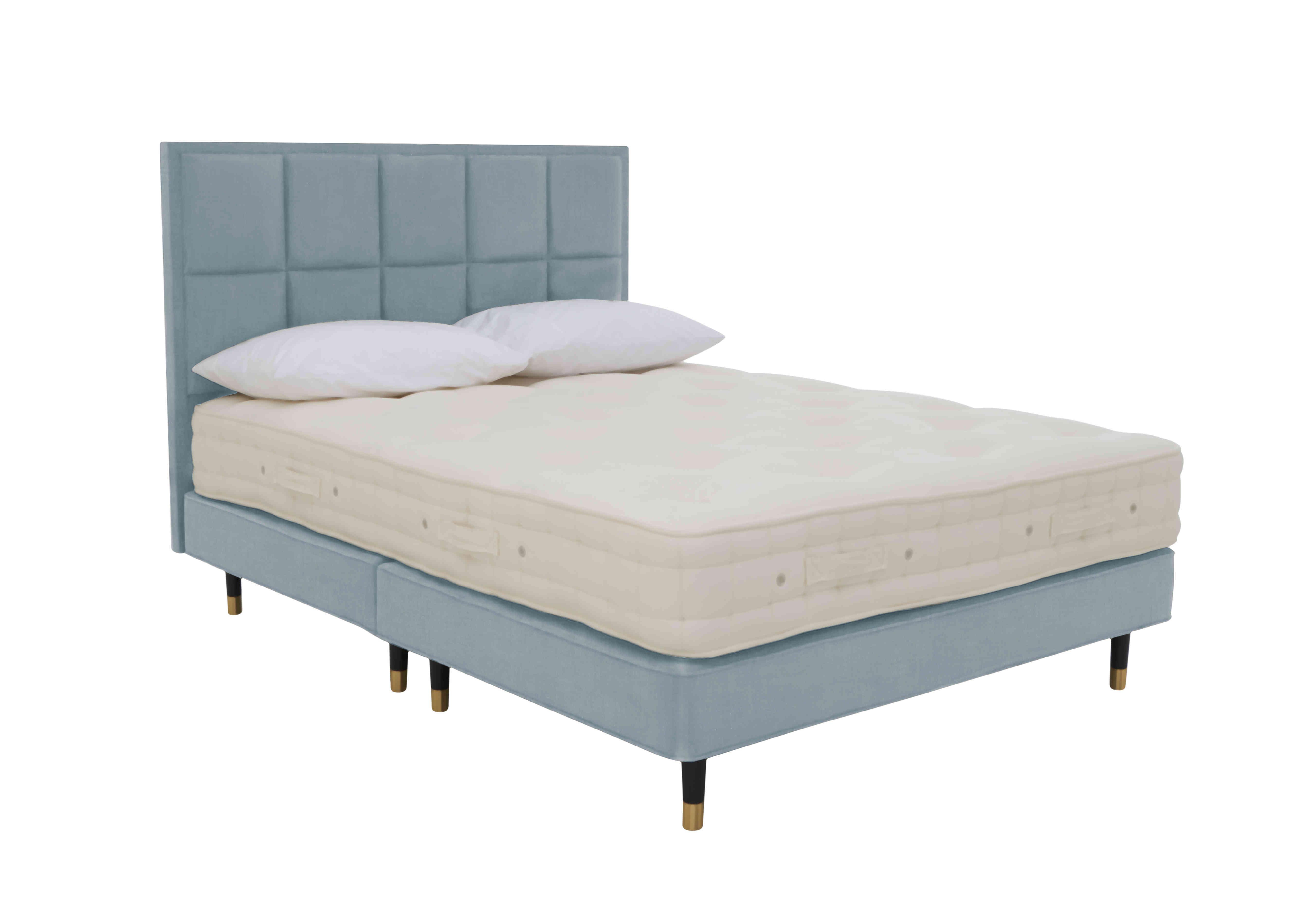 Bespoke Brilliance Shallow Divan Set in Premium 601 Glacier Blue on Furniture Village