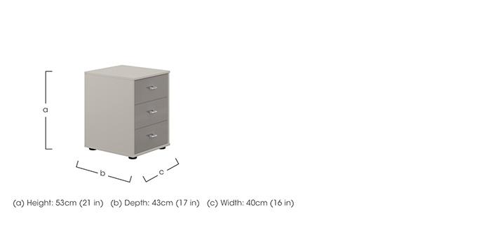 Santa Cruz 40cm 3 Drawer Bedside Chest in  on Furniture Village