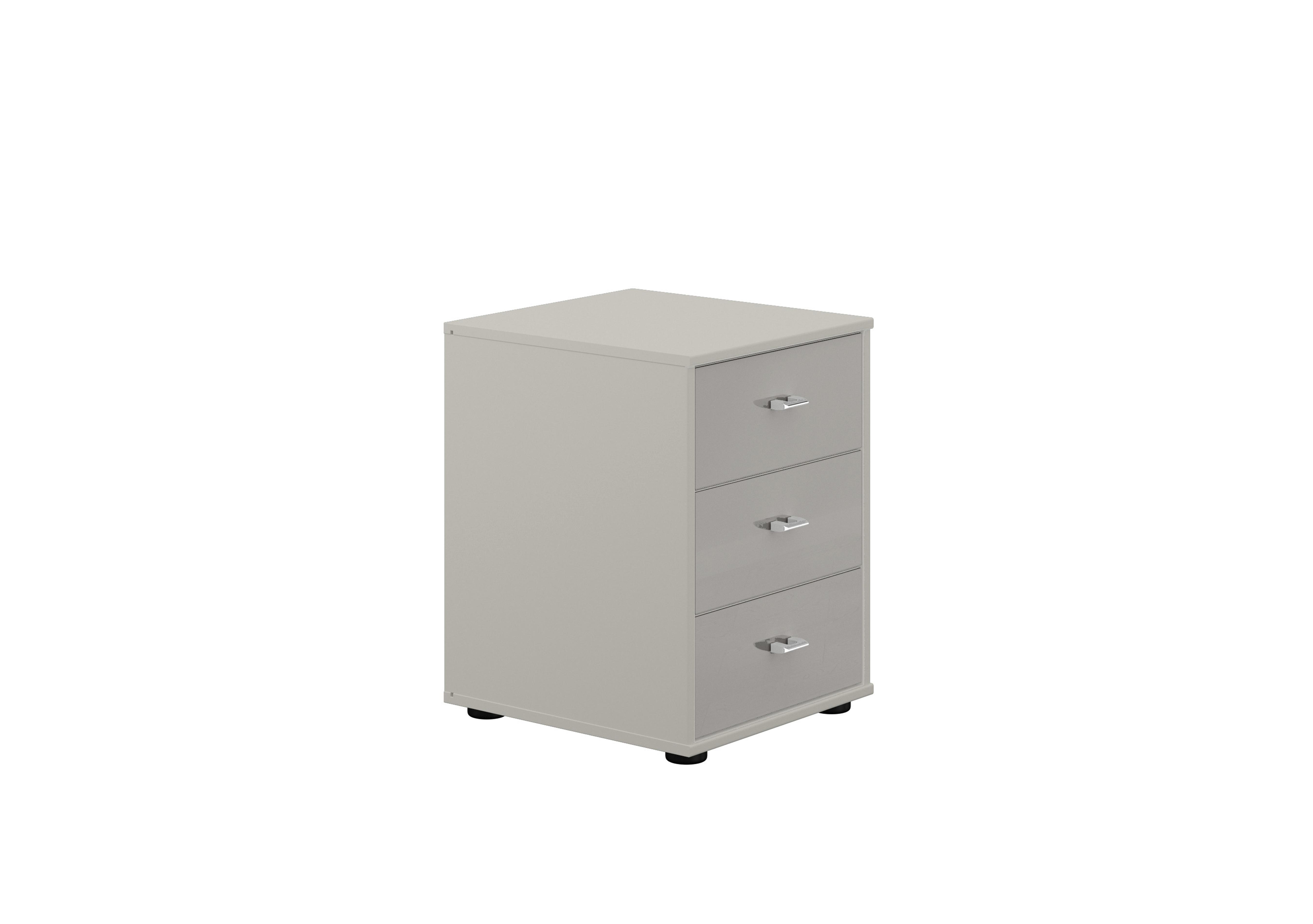 Santa Cruz 40cm 3 Drawer Bedside Chest in Grey Dr/Grey Carcase on Furniture Village