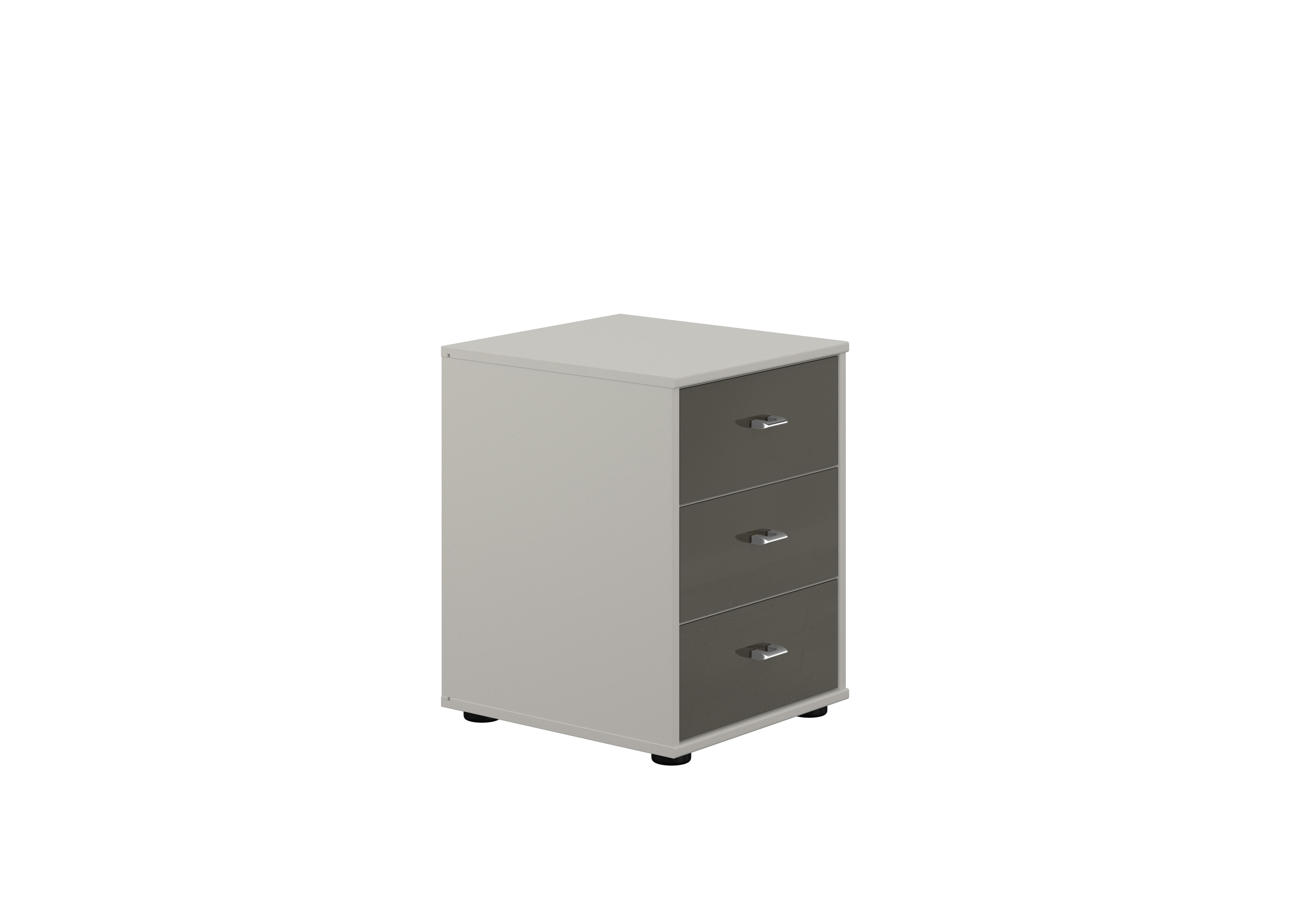 Santa Cruz 40cm 3 Drawer Bedside Chest in Havana Dr/Grey Carcase on Furniture Village