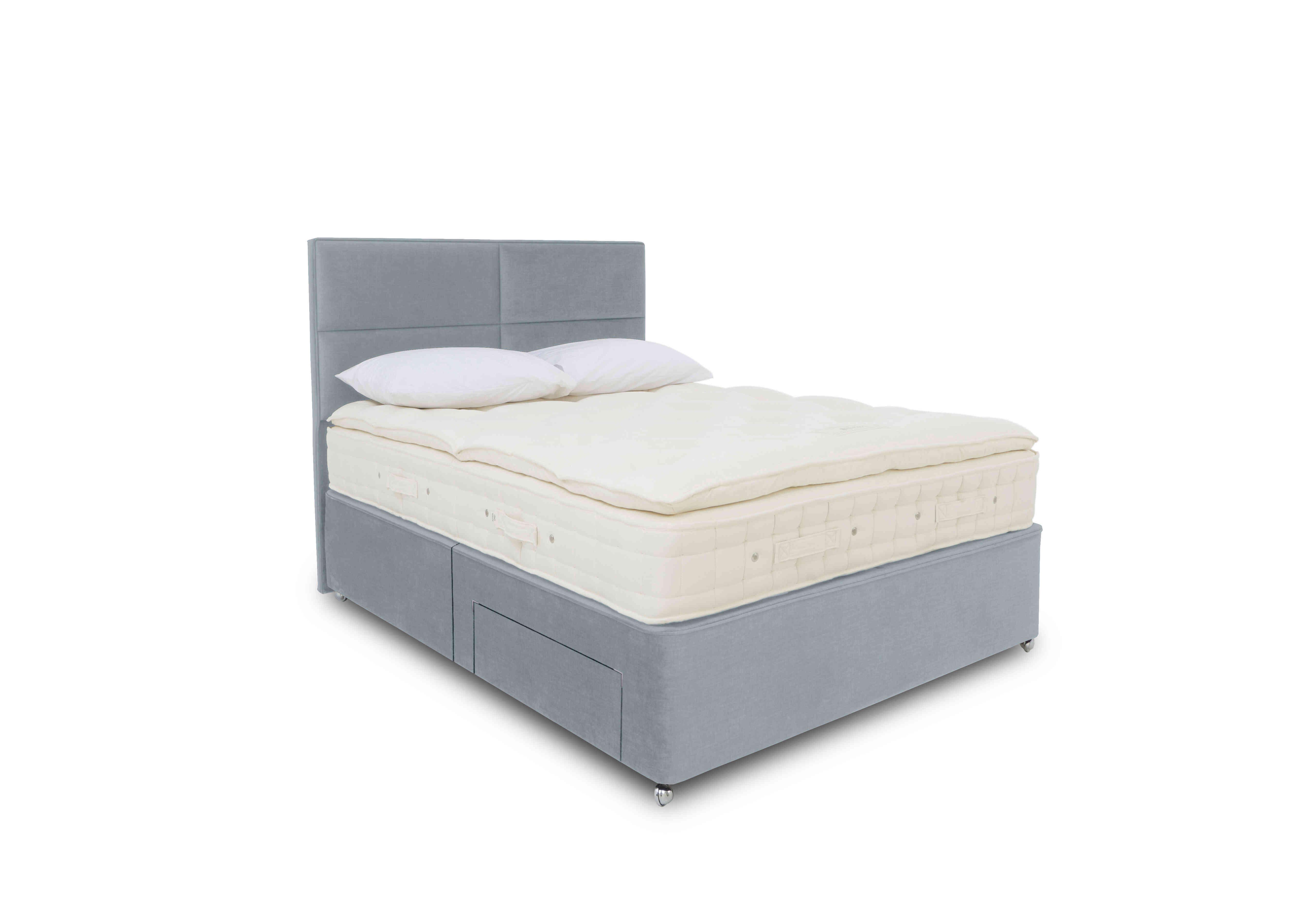 Bespoke Finesse Platform Top Divan Set in Premium 601 Glacier Blue on Furniture Village