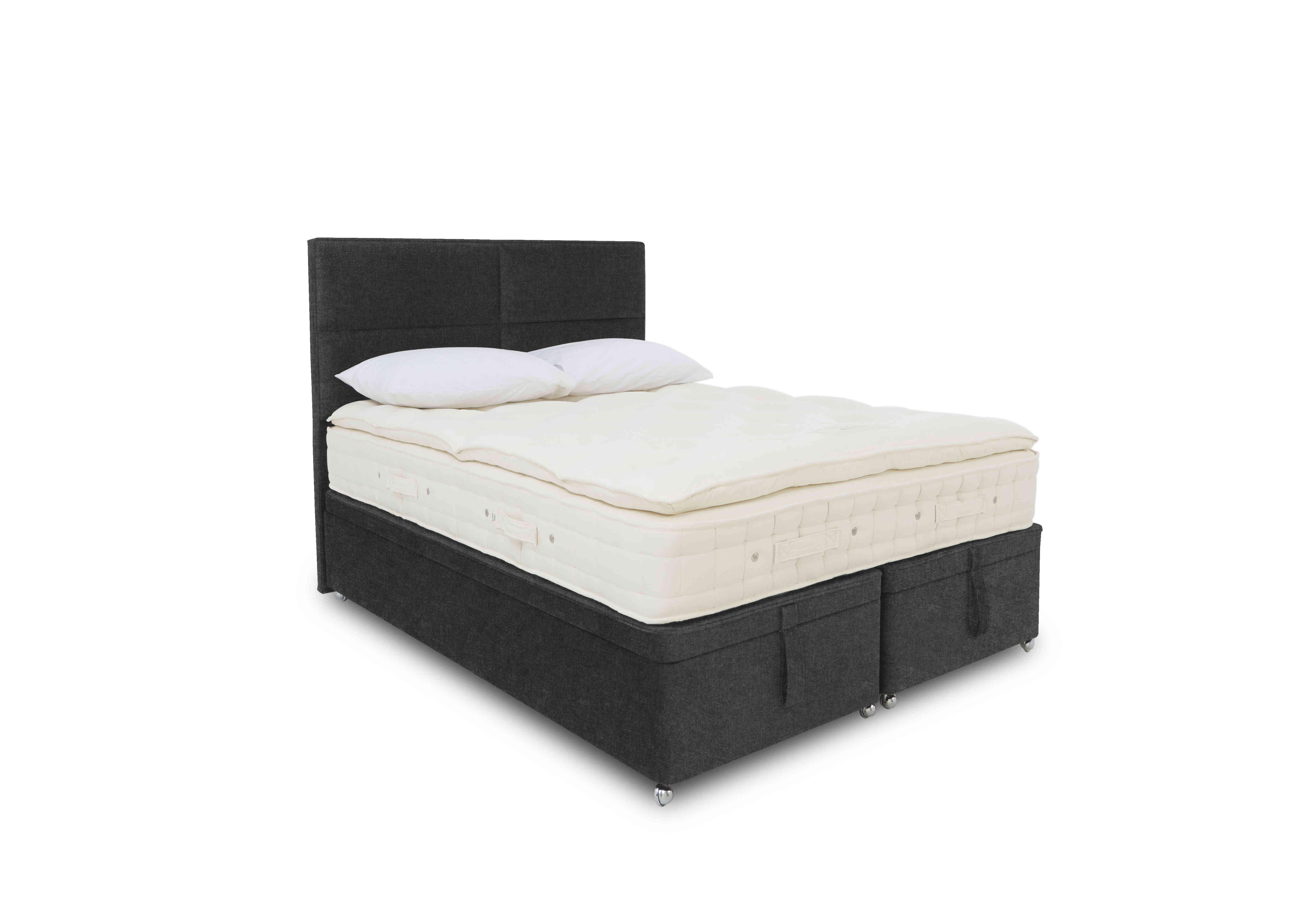 Bespoke Finesse Ottoman Divan Set in Tweed 801 Charcoal on Furniture Village