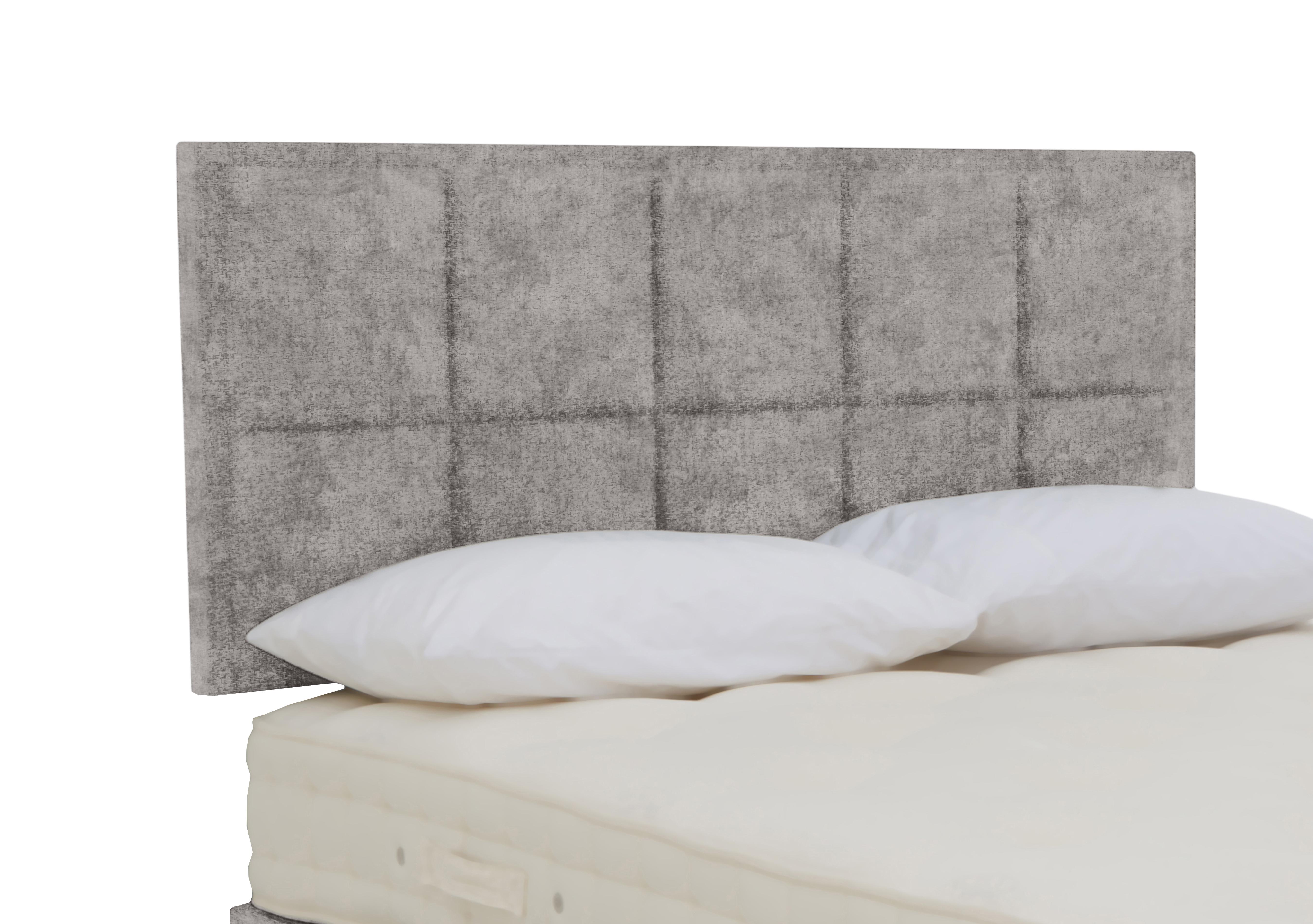 Riley Strutted Headboard in Daytona Silver on Furniture Village