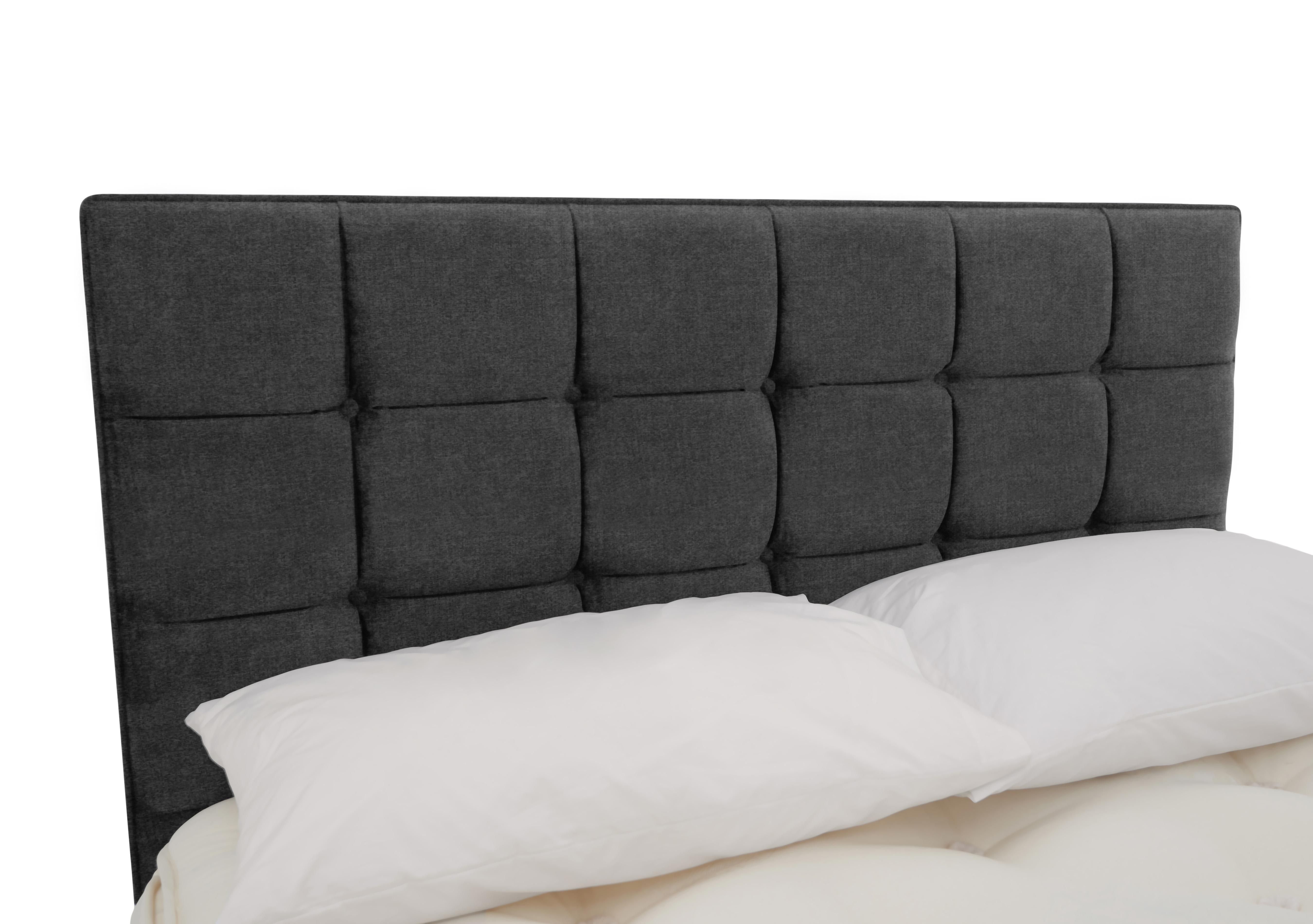 Bespoke Mia Floor Standing Headboard in Tweed 801 Charcoal on Furniture Village