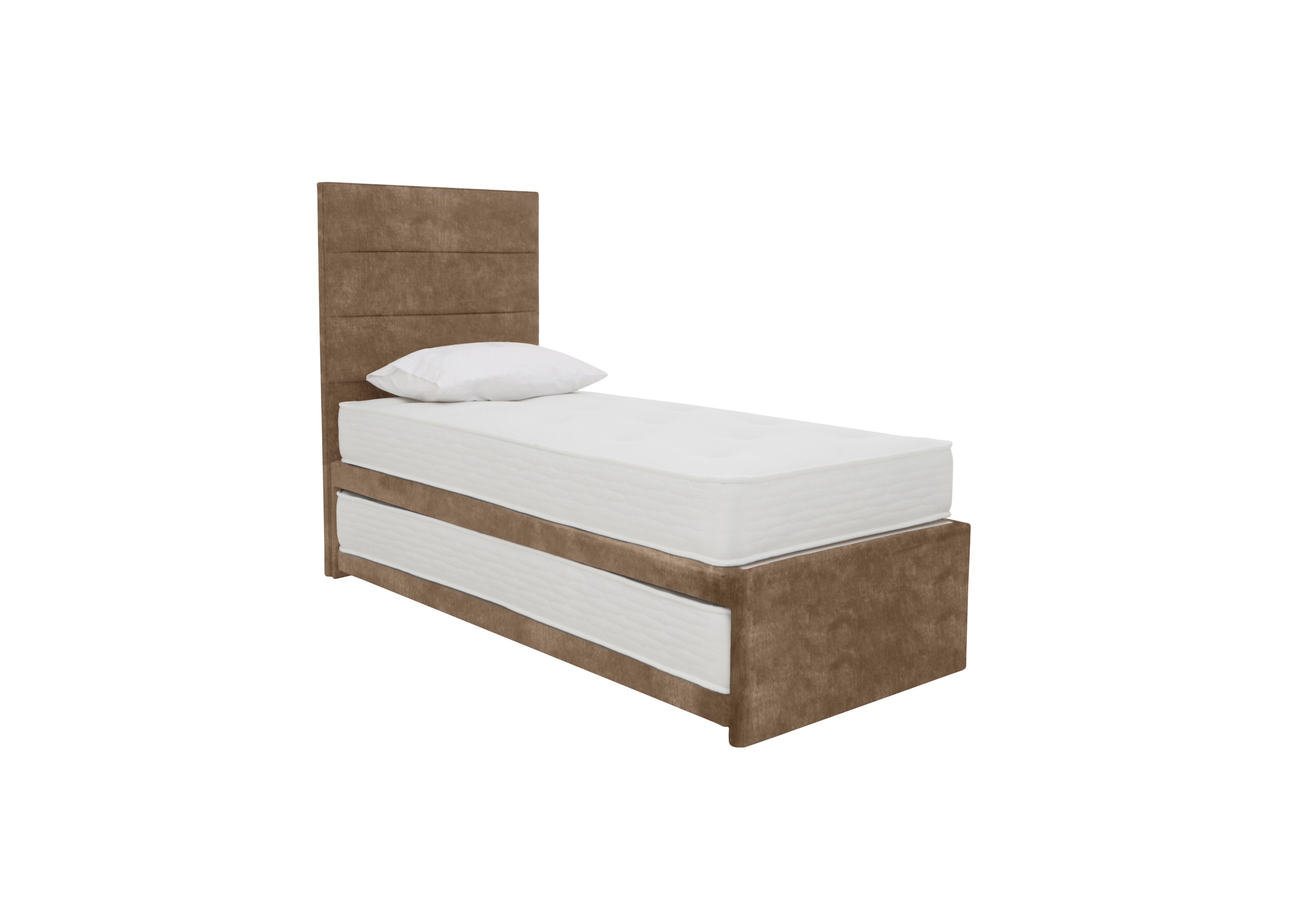 Guest Bed with Coil Mattress and Pocket Sprung Mattress in Lace Caramel on Furniture Village