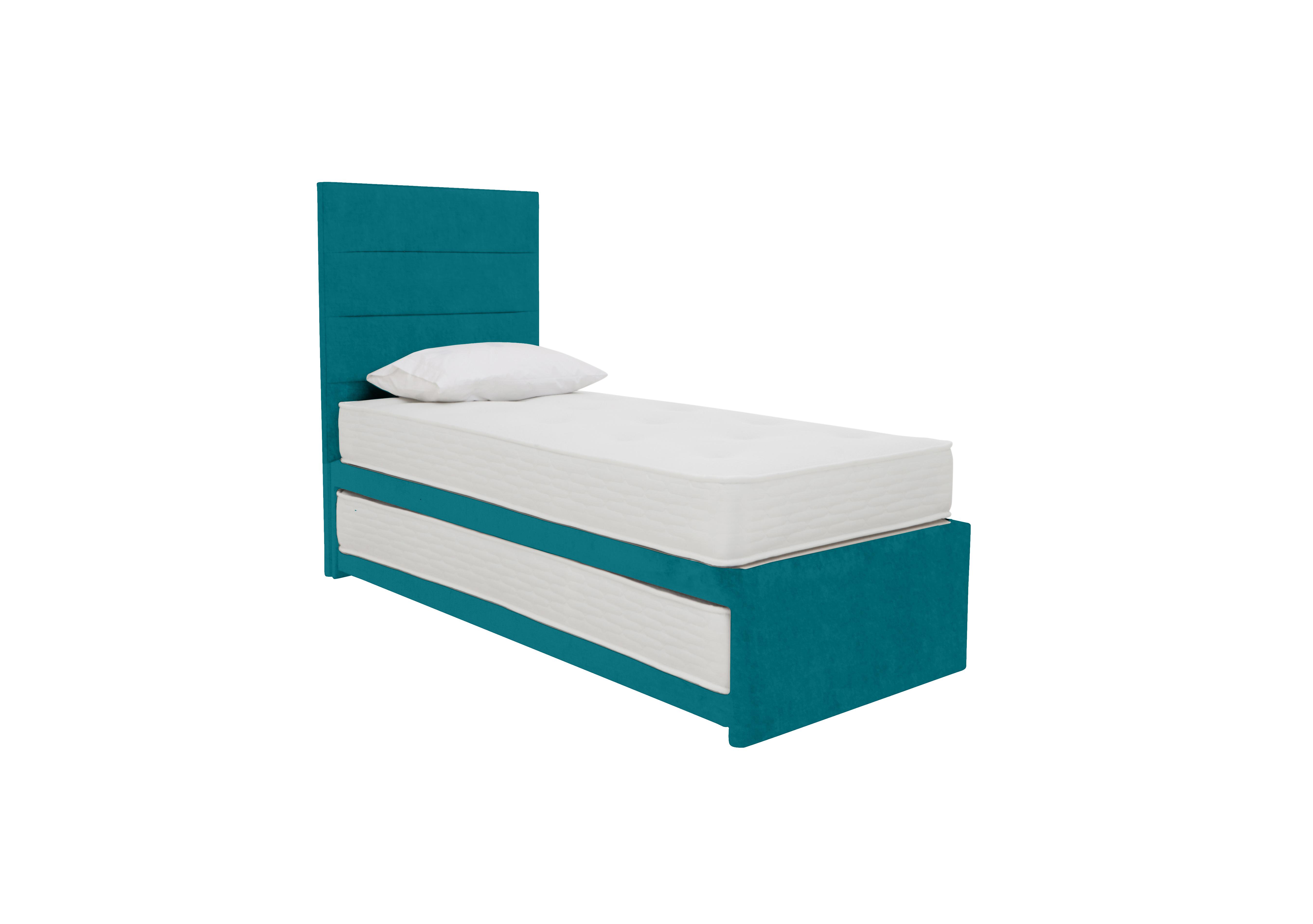 Guest Bed with Coil Mattress and Pocket Sprung Mattress in Plush Atlantic on Furniture Village