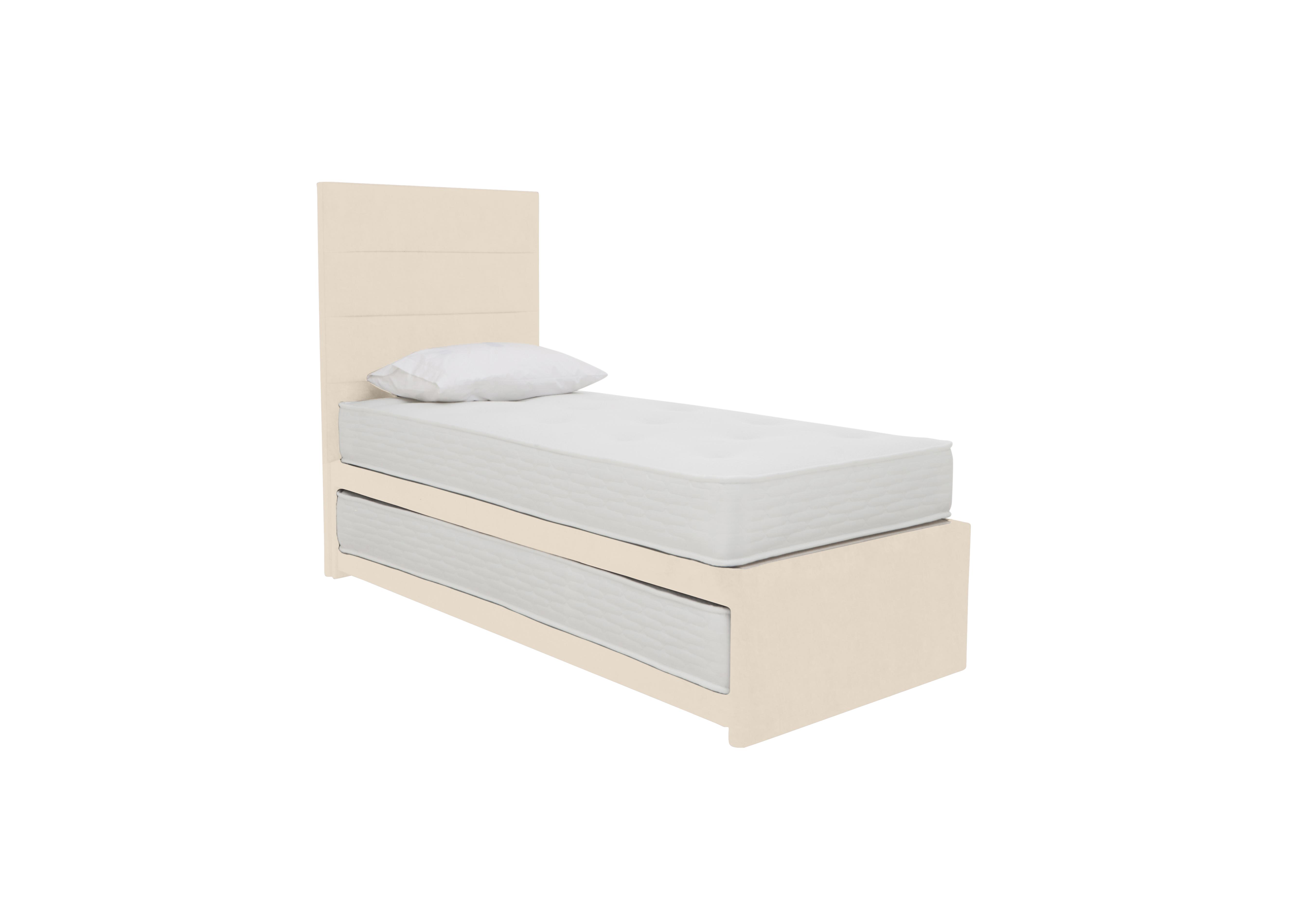 Guest Bed with Coil Mattress and Pocket Sprung Mattress in Plush Ecru on Furniture Village