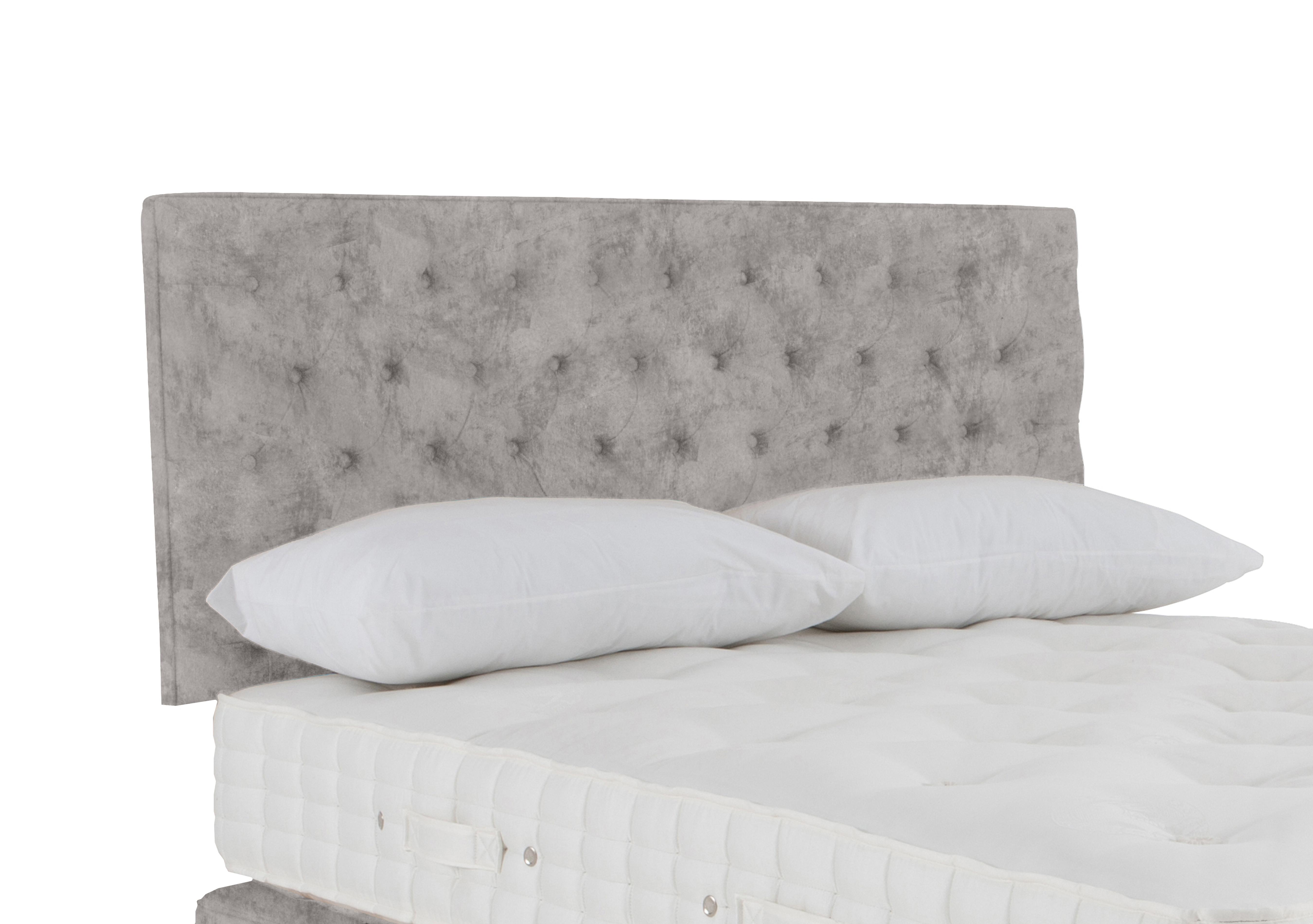 Wooburn Strutted Headboard in Daytona Silver on Furniture Village
