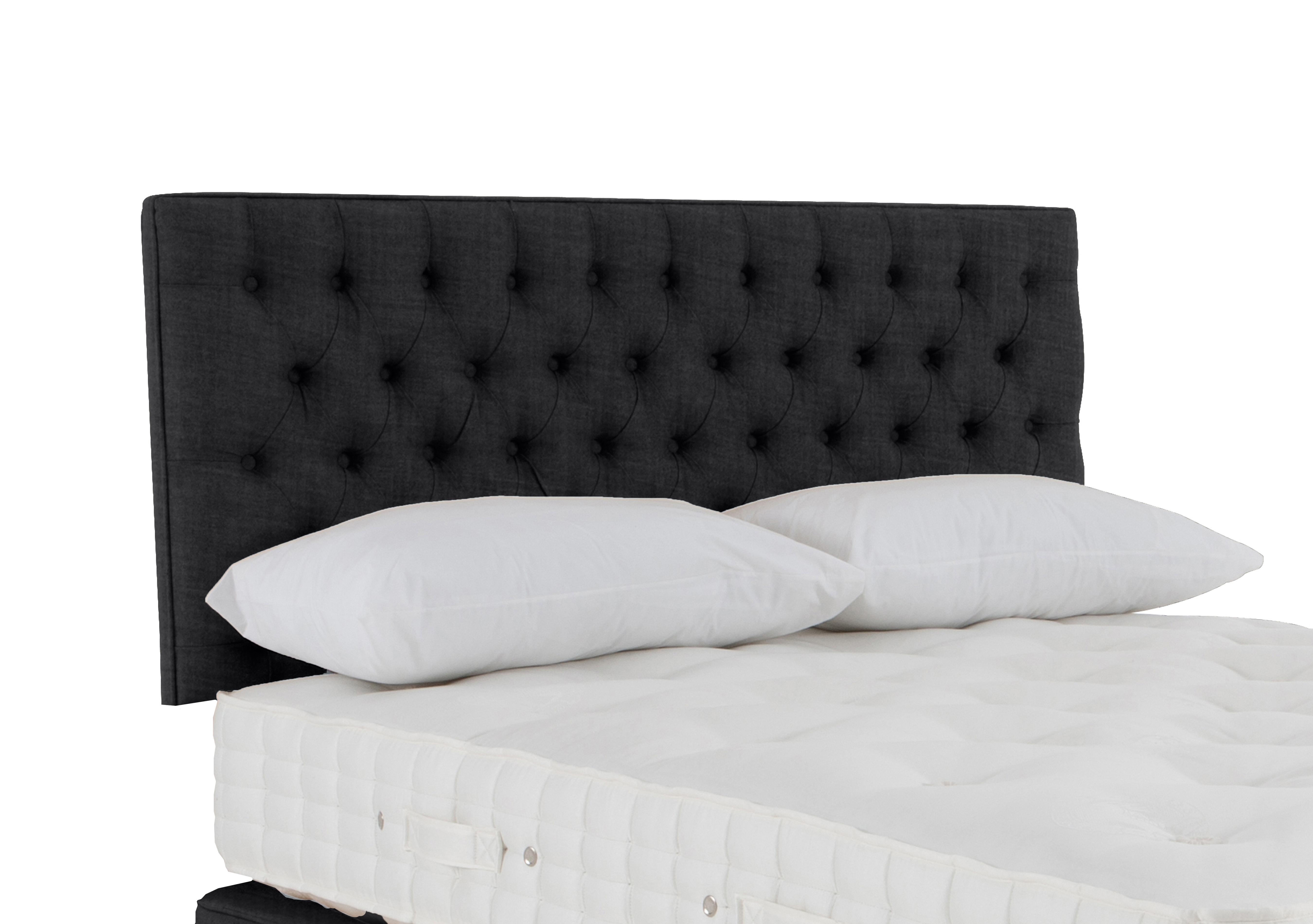 Wooburn Strutted Headboard in Linoso 801 Slate on Furniture Village