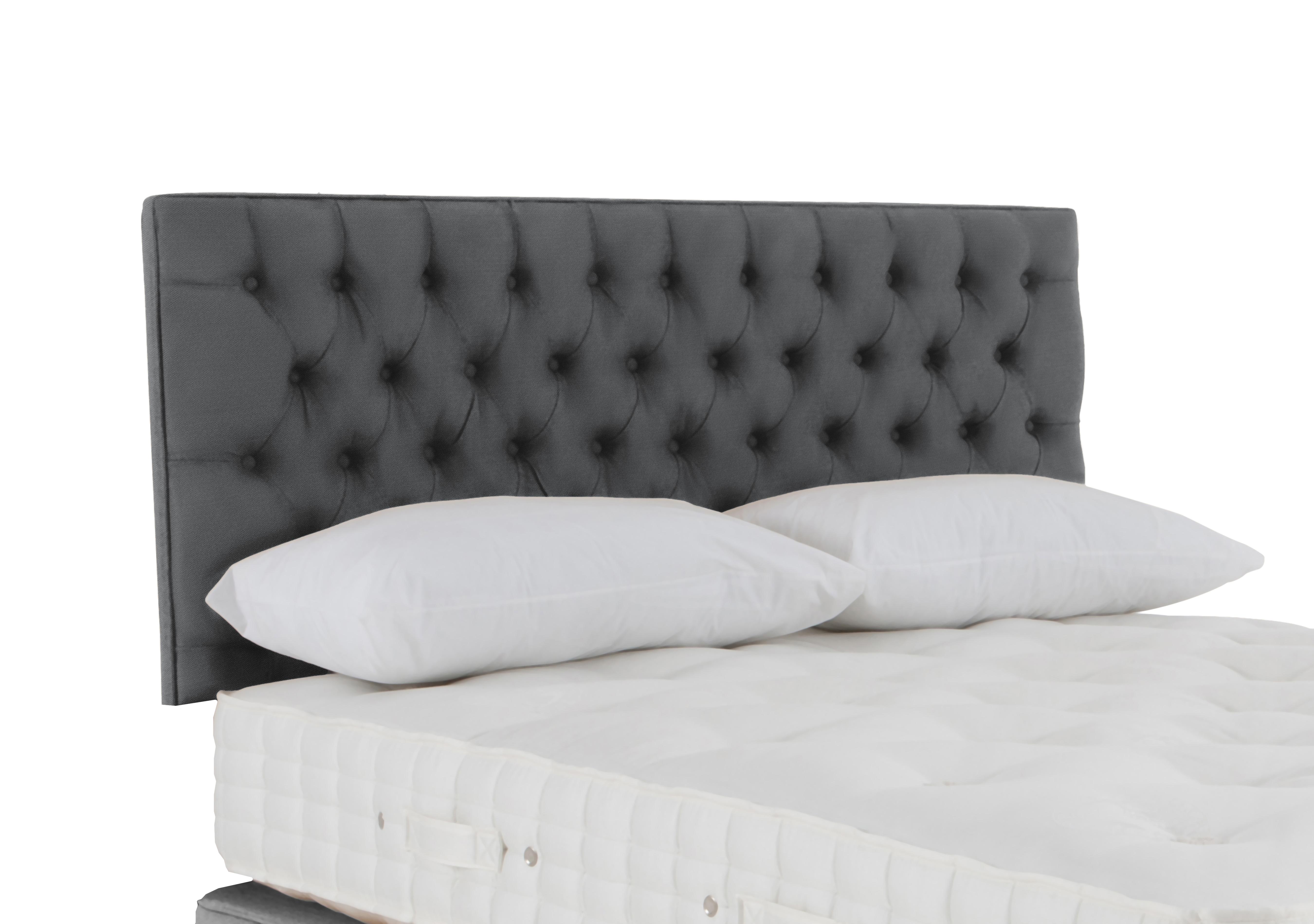 Wooburn Strutted Headboard in Maestro 6007 Carbon on Furniture Village