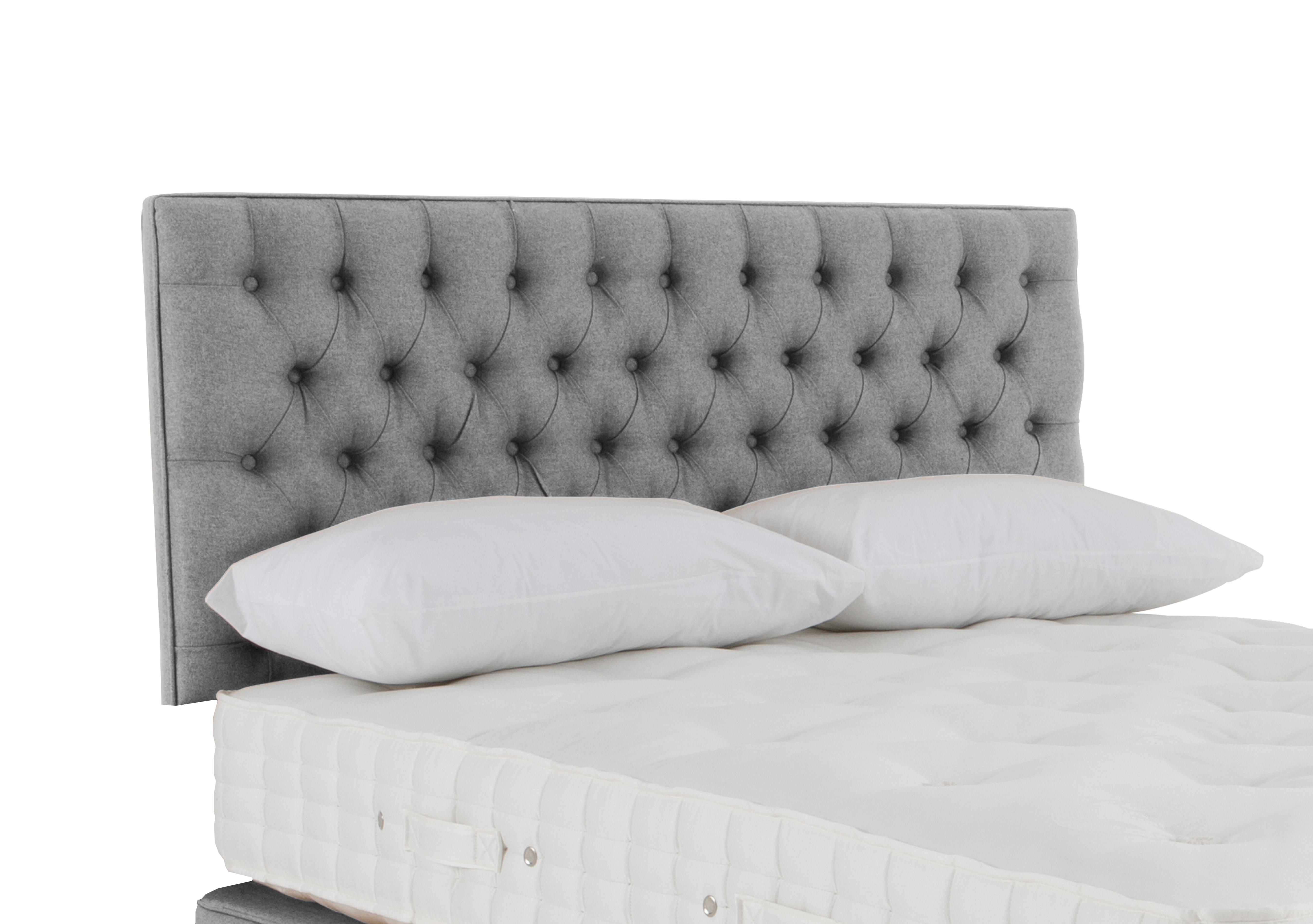 Wooburn Strutted Headboard in Tweed 803 Grey on Furniture Village