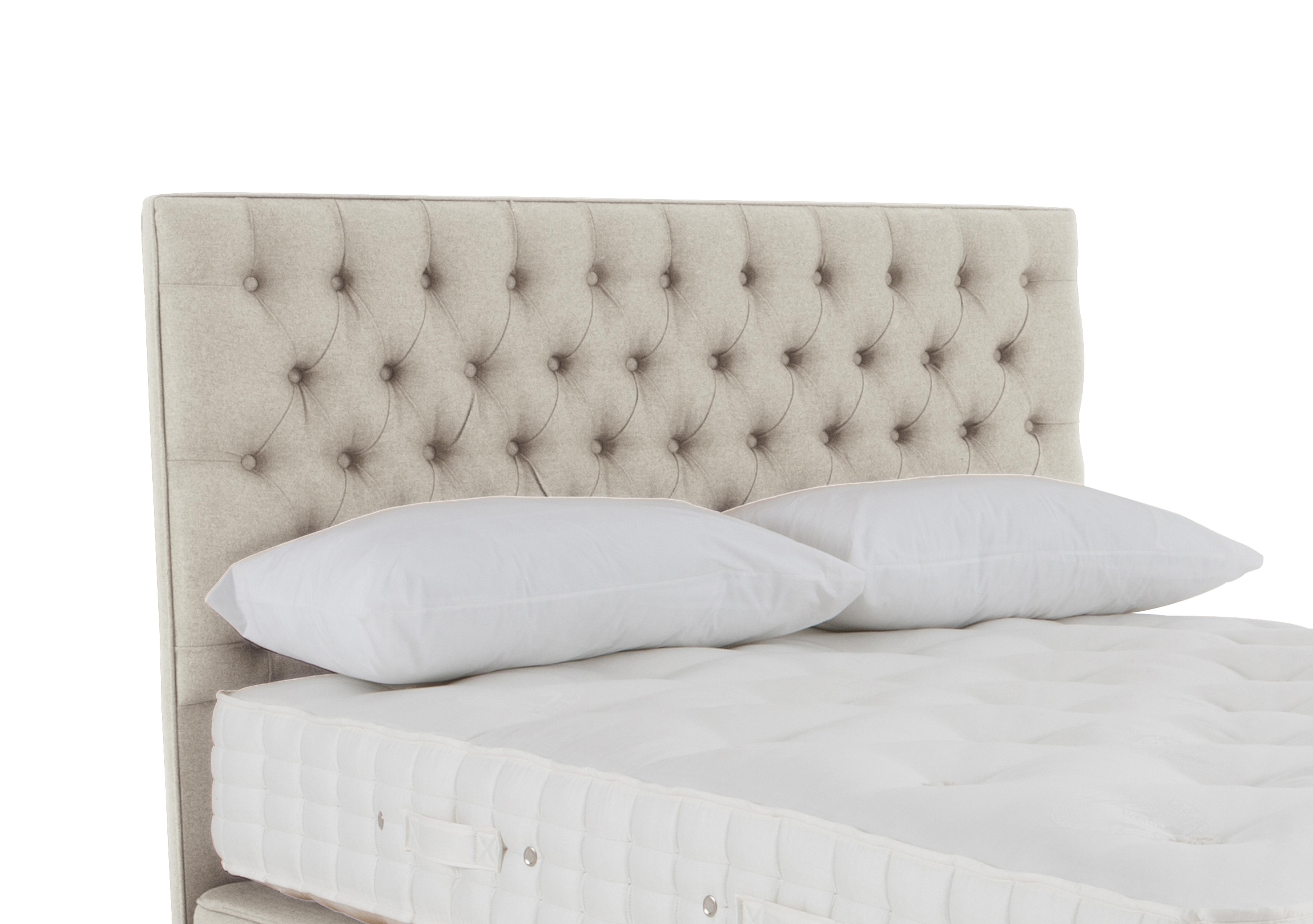 Bespoke Wooburn Floor Standing Headboard in Tweed 805 Stone on Furniture Village