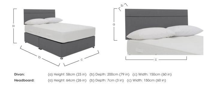 Essentials Dream Pocket King Size Divan Set and Mirage Strutted Headboard in  on Furniture Village