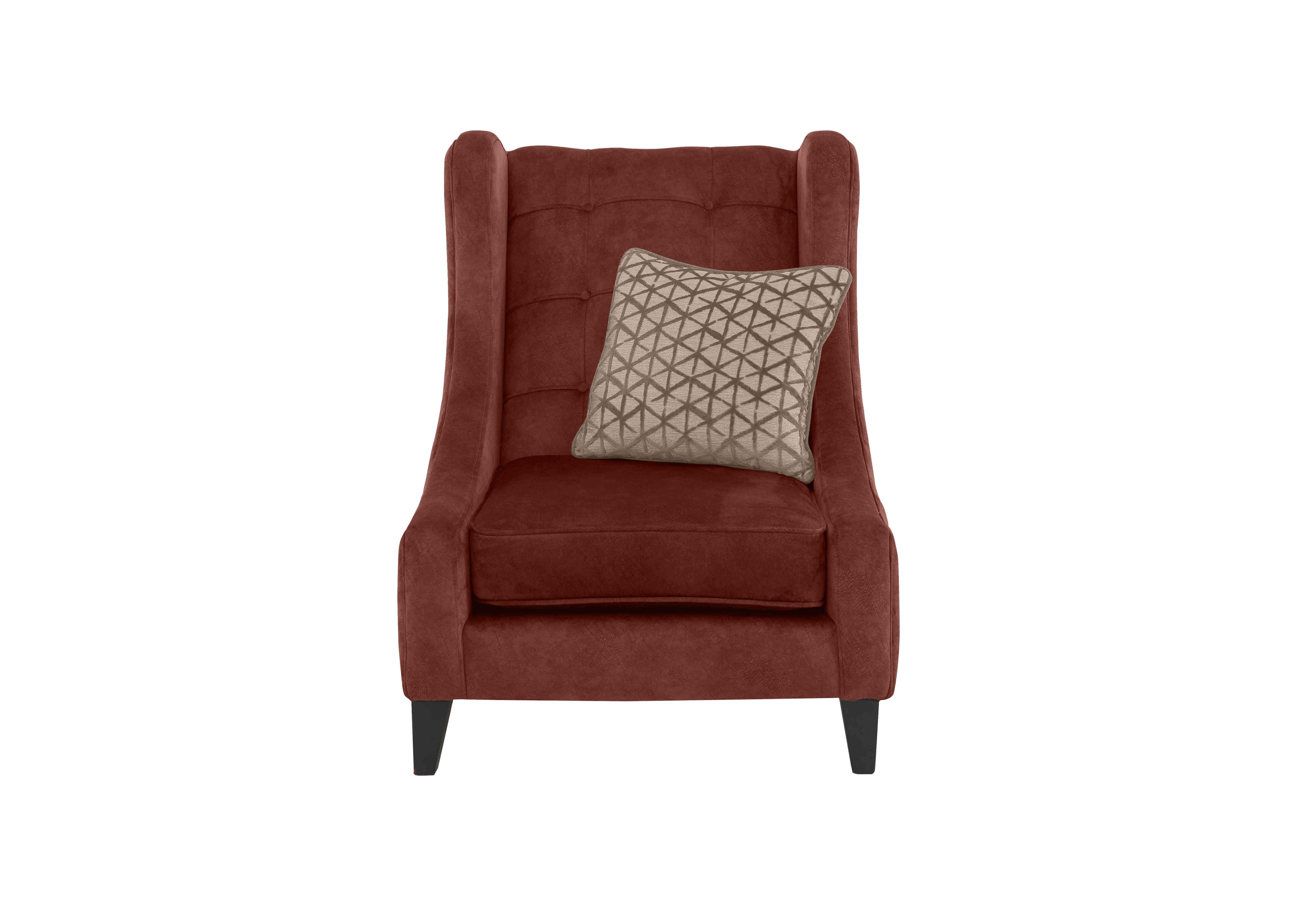 Ariana Fabric Accent Armchair in Dapple Oxblood Brass Insert on Furniture Village