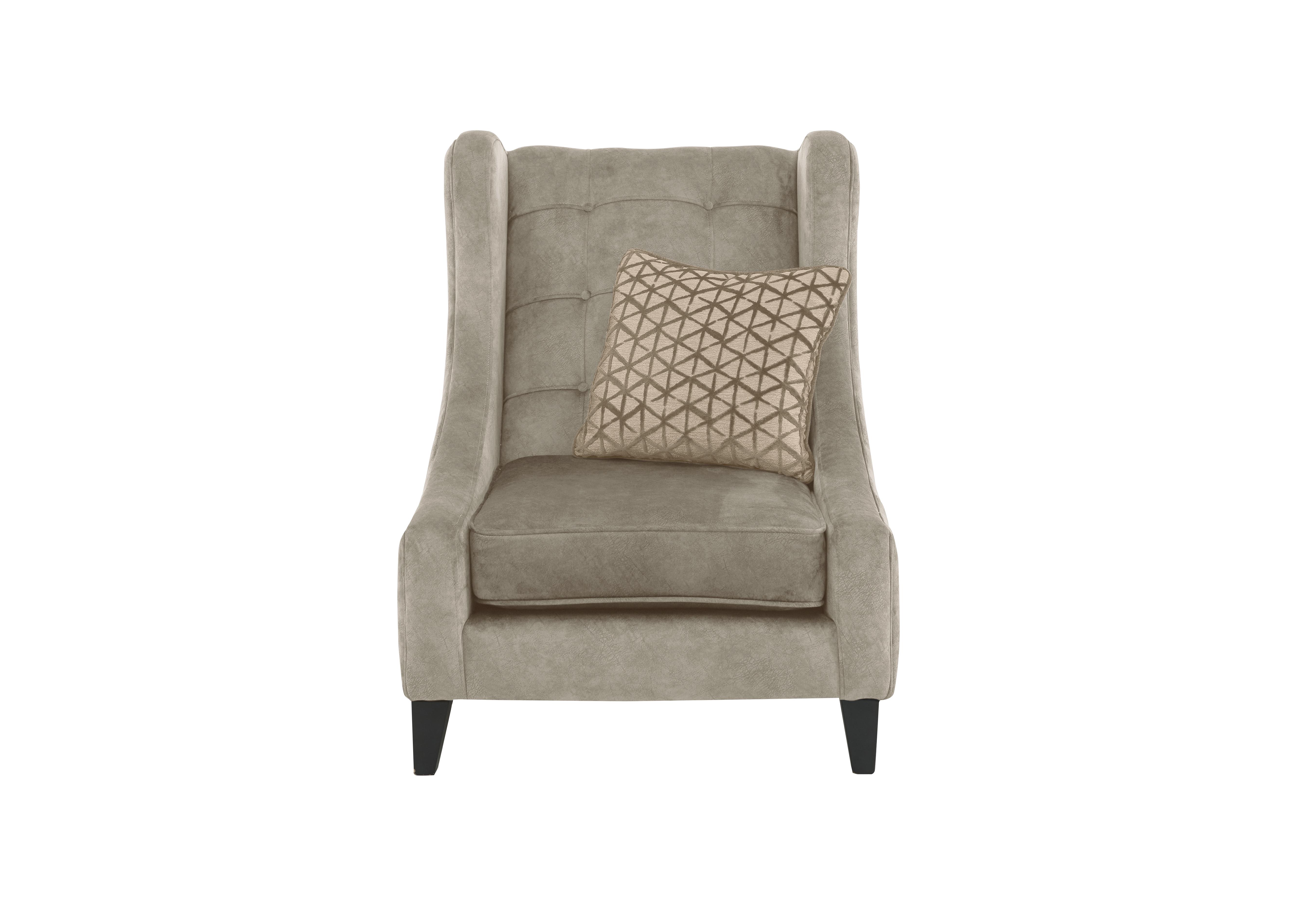 Ariana Fabric Accent Armchair in Dapple Oyster Chrome Insert on Furniture Village