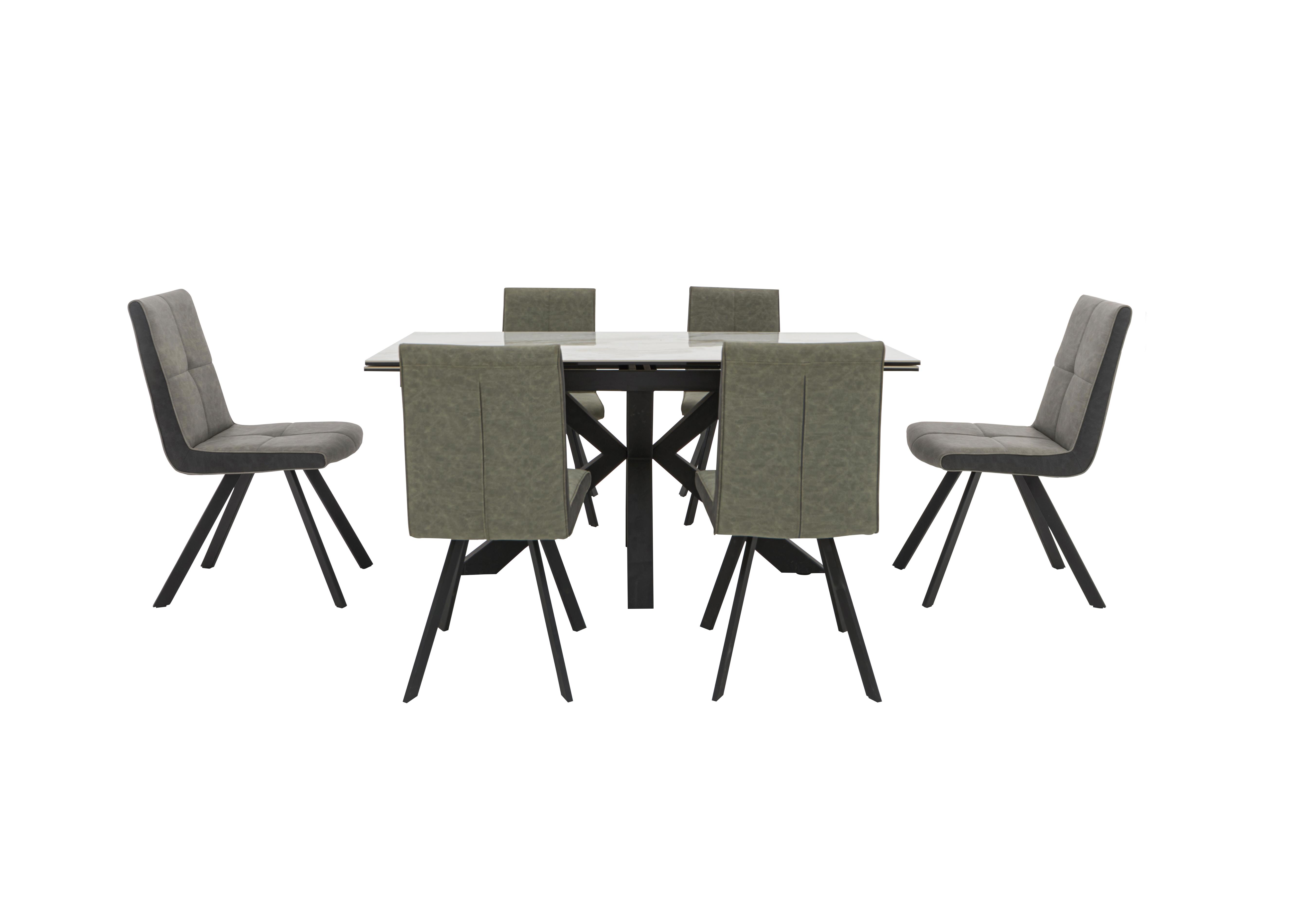 Phoenix Dining Table and 6 Dining Chairs in Two Tone on Furniture Village