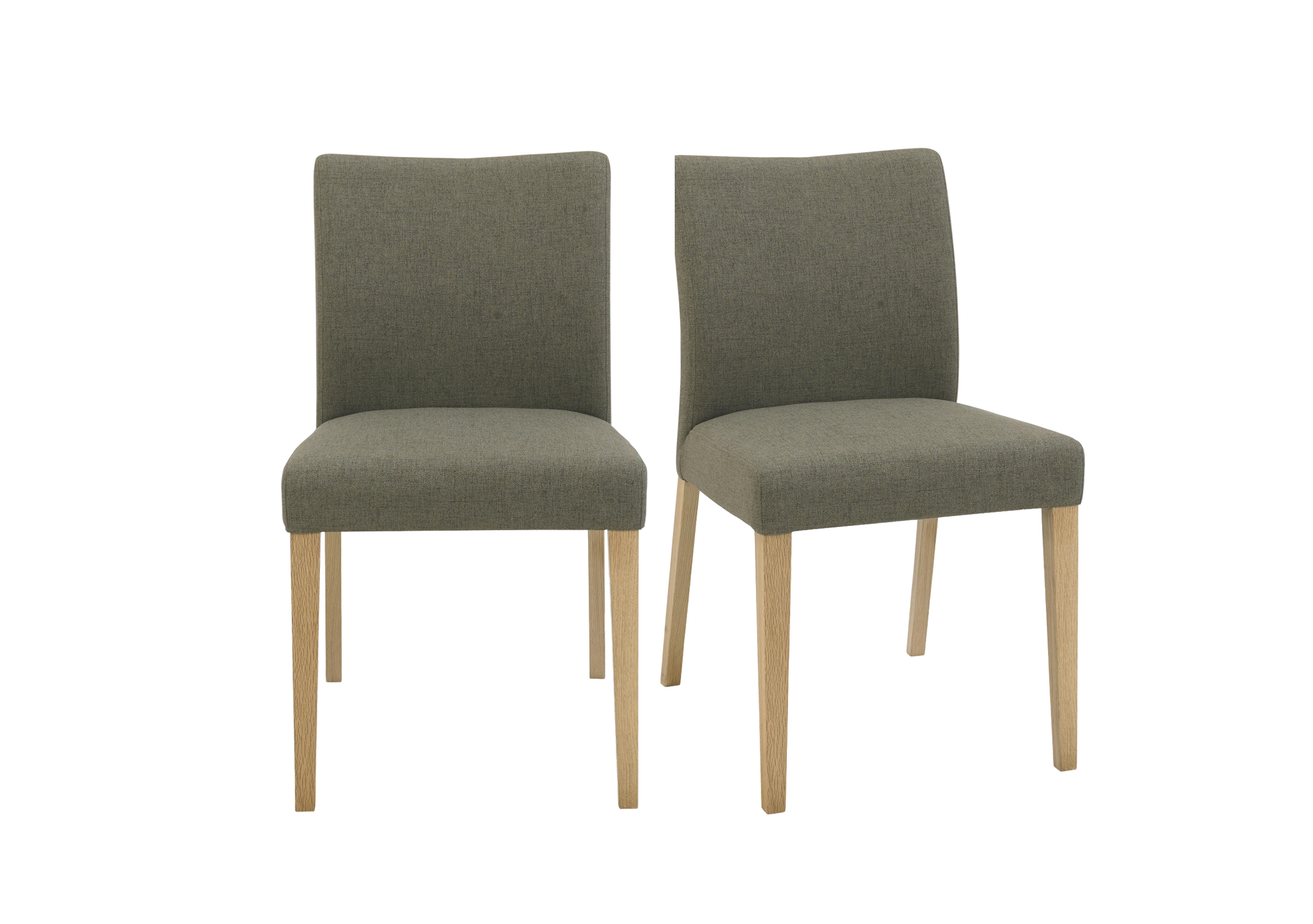 Duplex Pair of Upholstered Dining Chairs in Black/Gold Fabric on Furniture Village