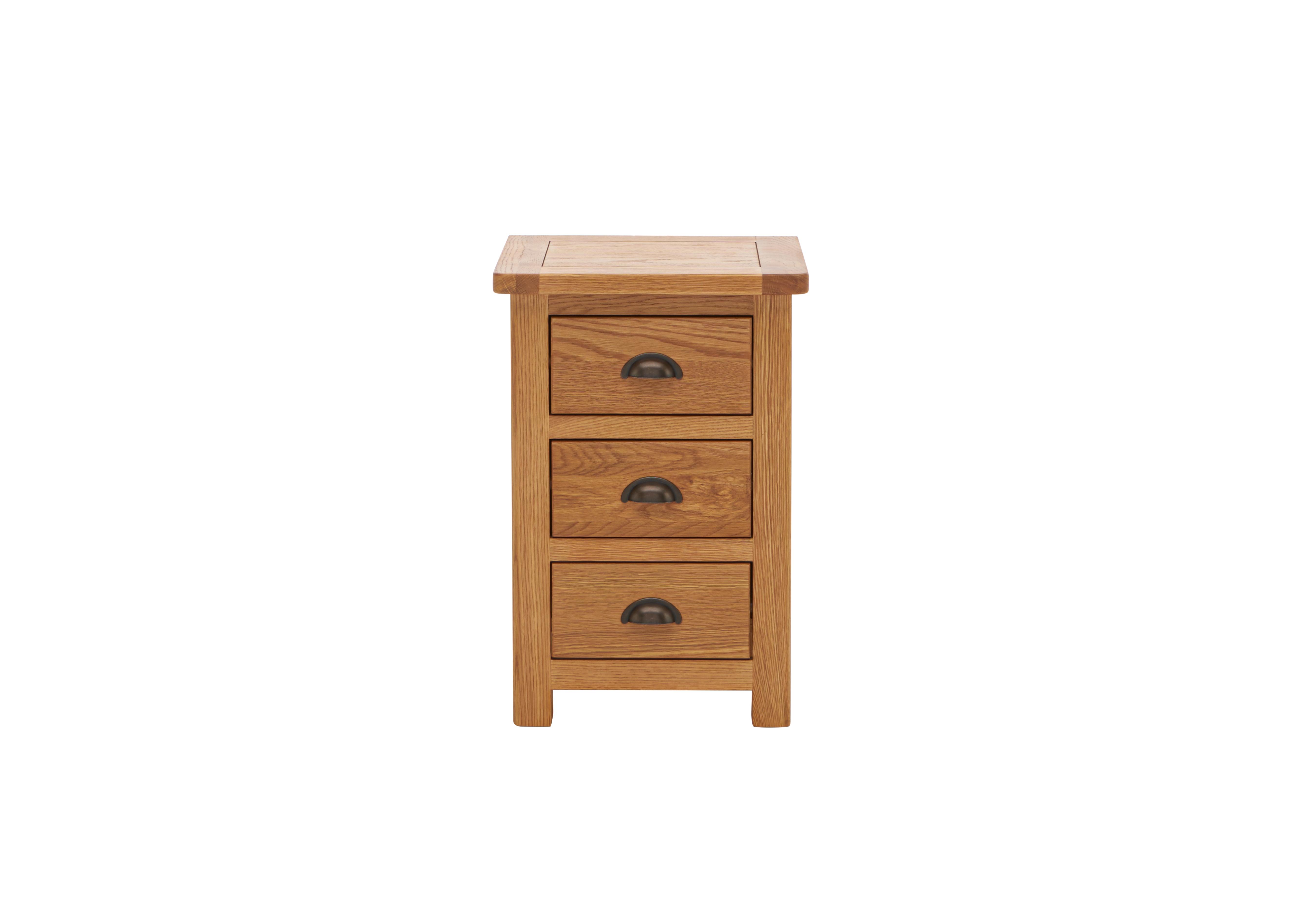 Atlantic 3 Drawer Bedside Table in Oak on Furniture Village