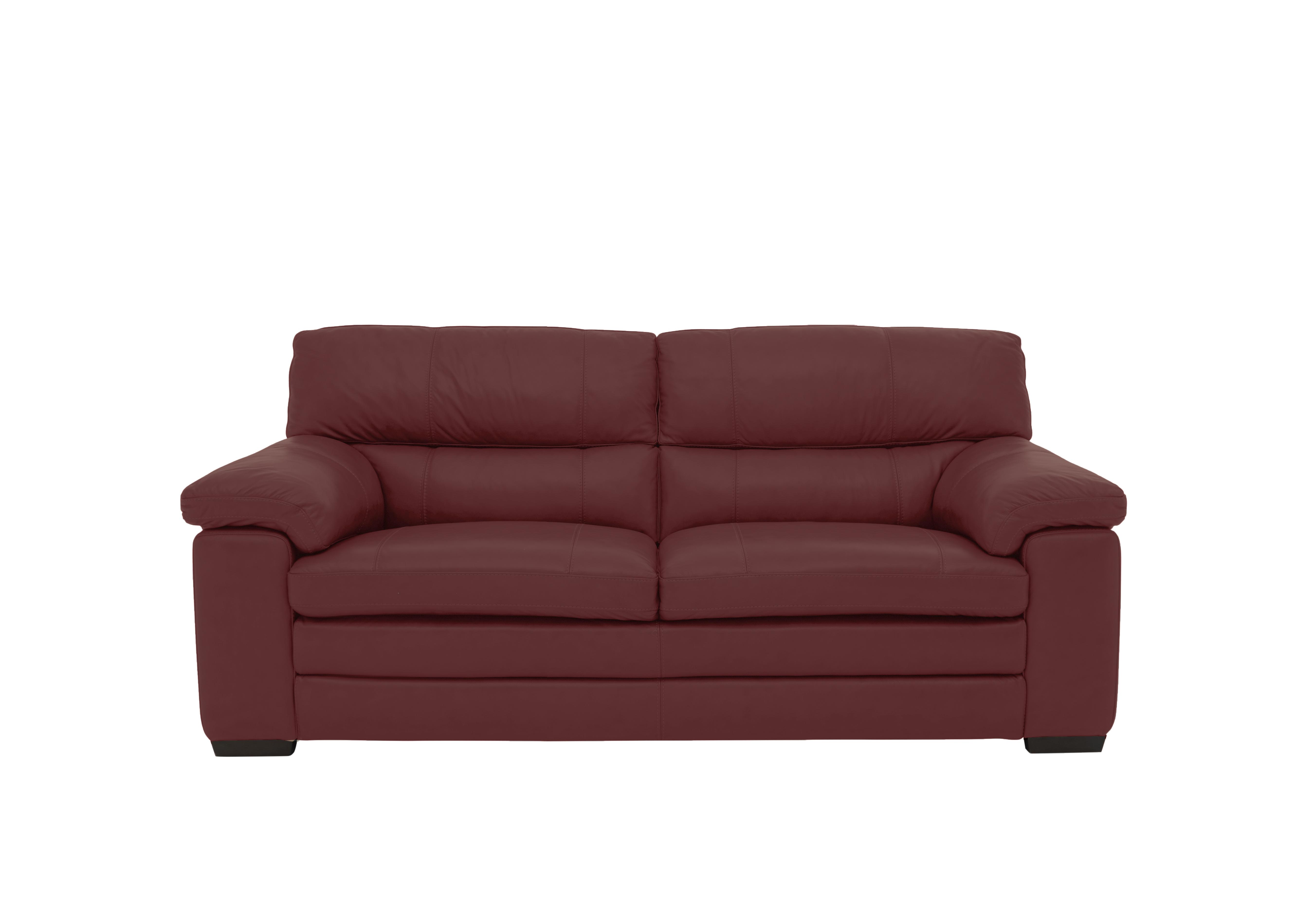 Cozee Leather 2.5 Seater Sofa in Bv-035c Deep Red on Furniture Village