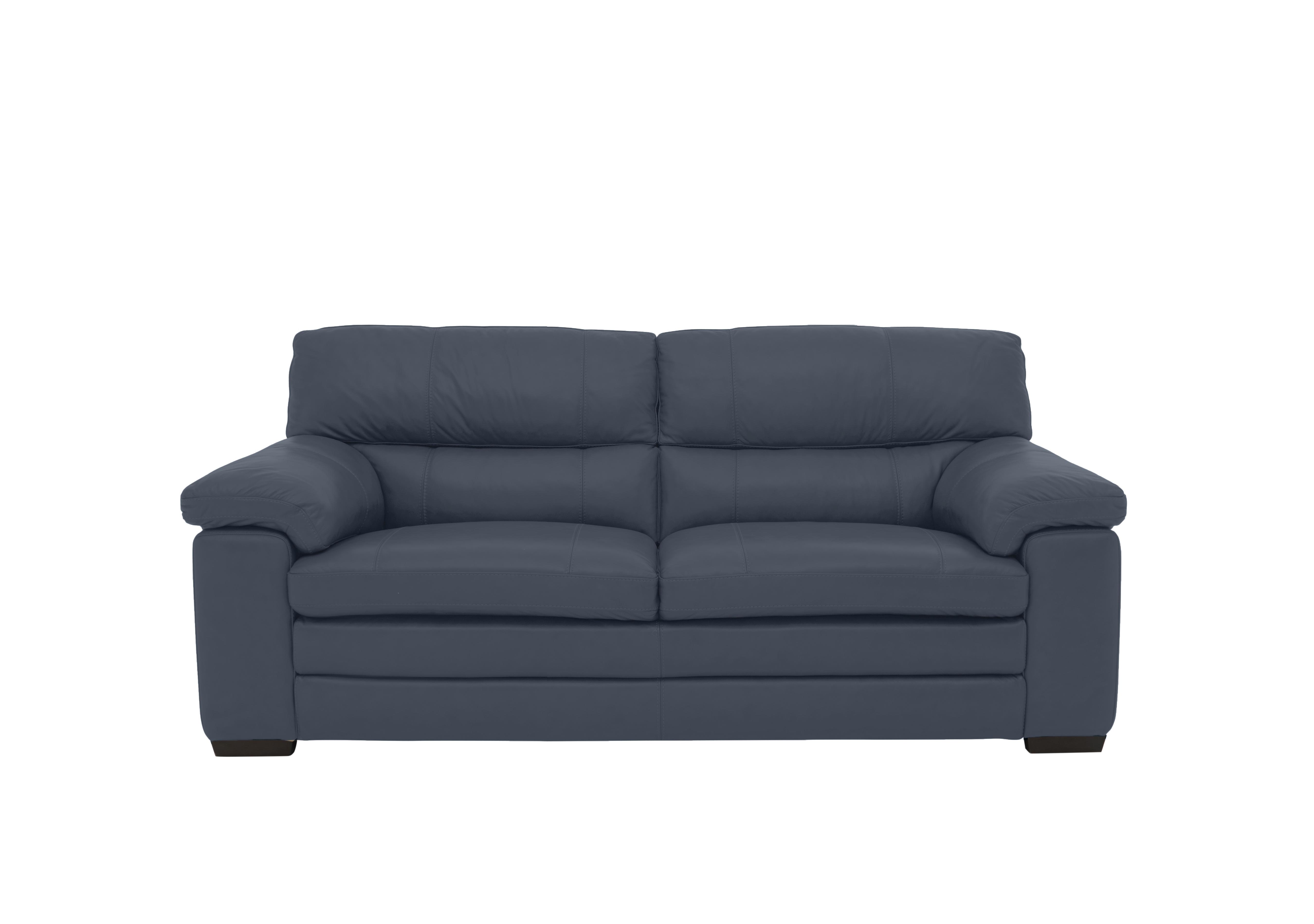 Cozee Leather 2.5 Seater Sofa in Bv-313e Ocean Blue on Furniture Village