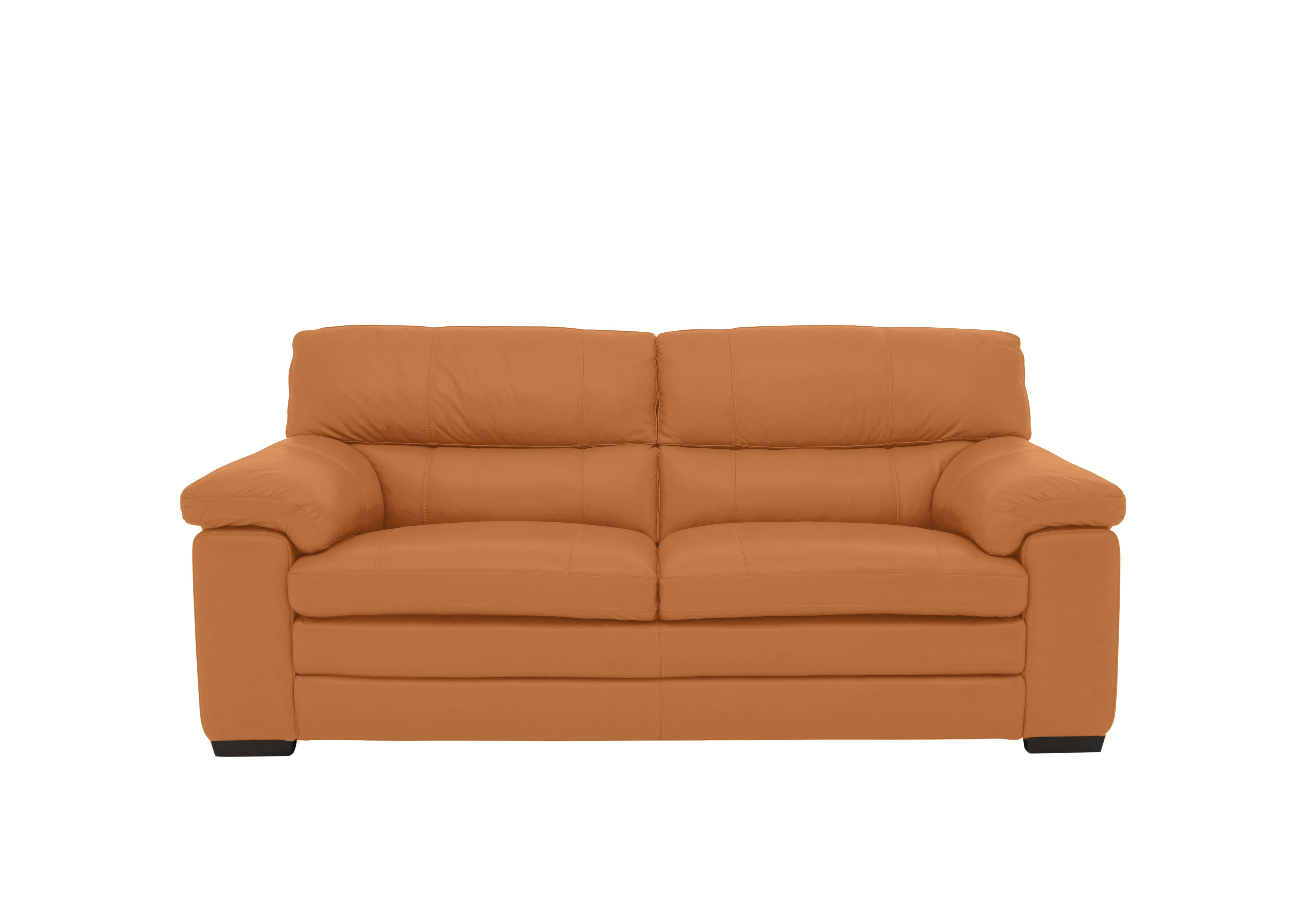 Cozee Leather 2.5 Seater Sofa in Bv-335e Honey Yellow on Furniture Village