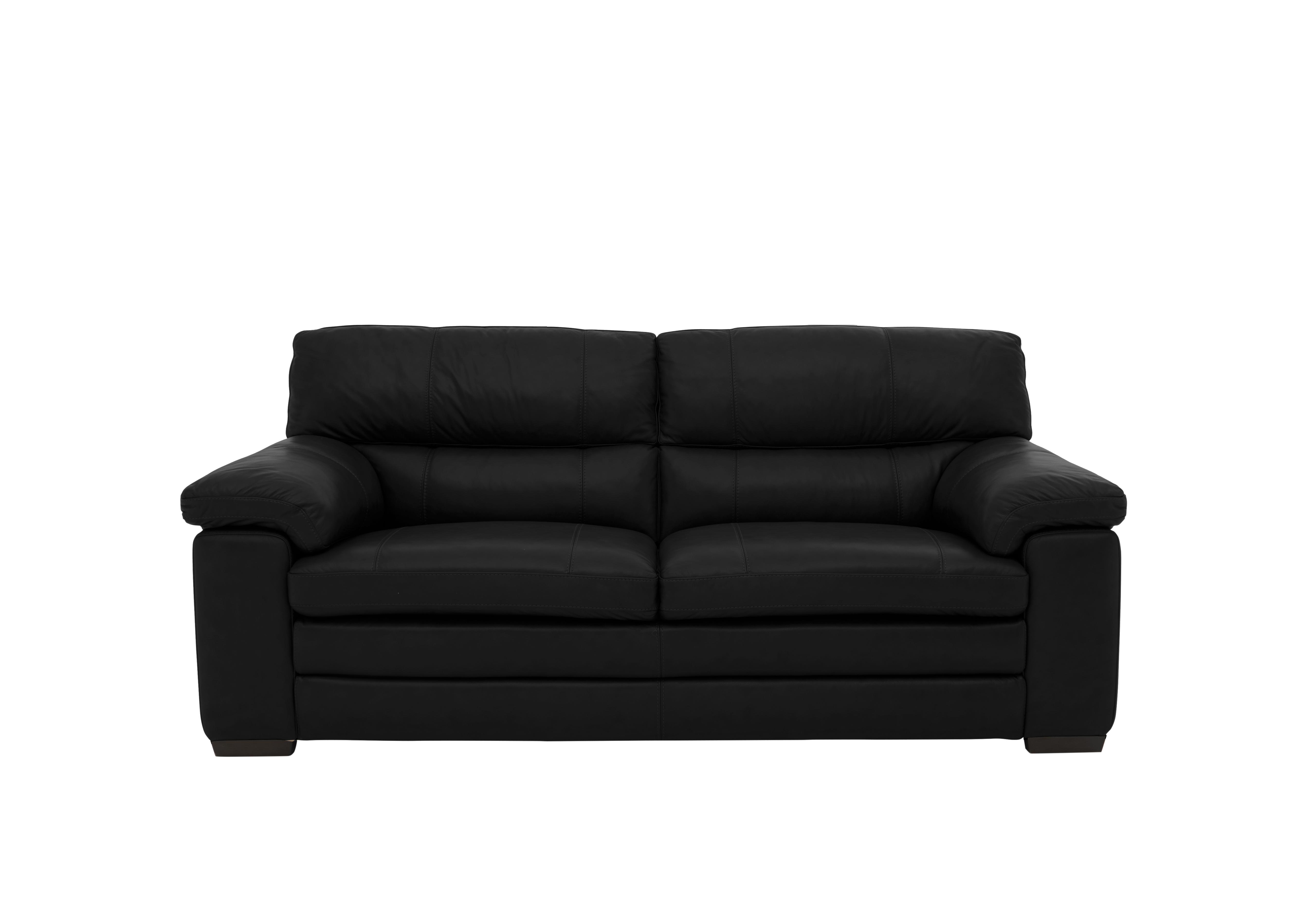 Cozee Leather 2.5 Seater Sofa in Nc-023c Black on Furniture Village