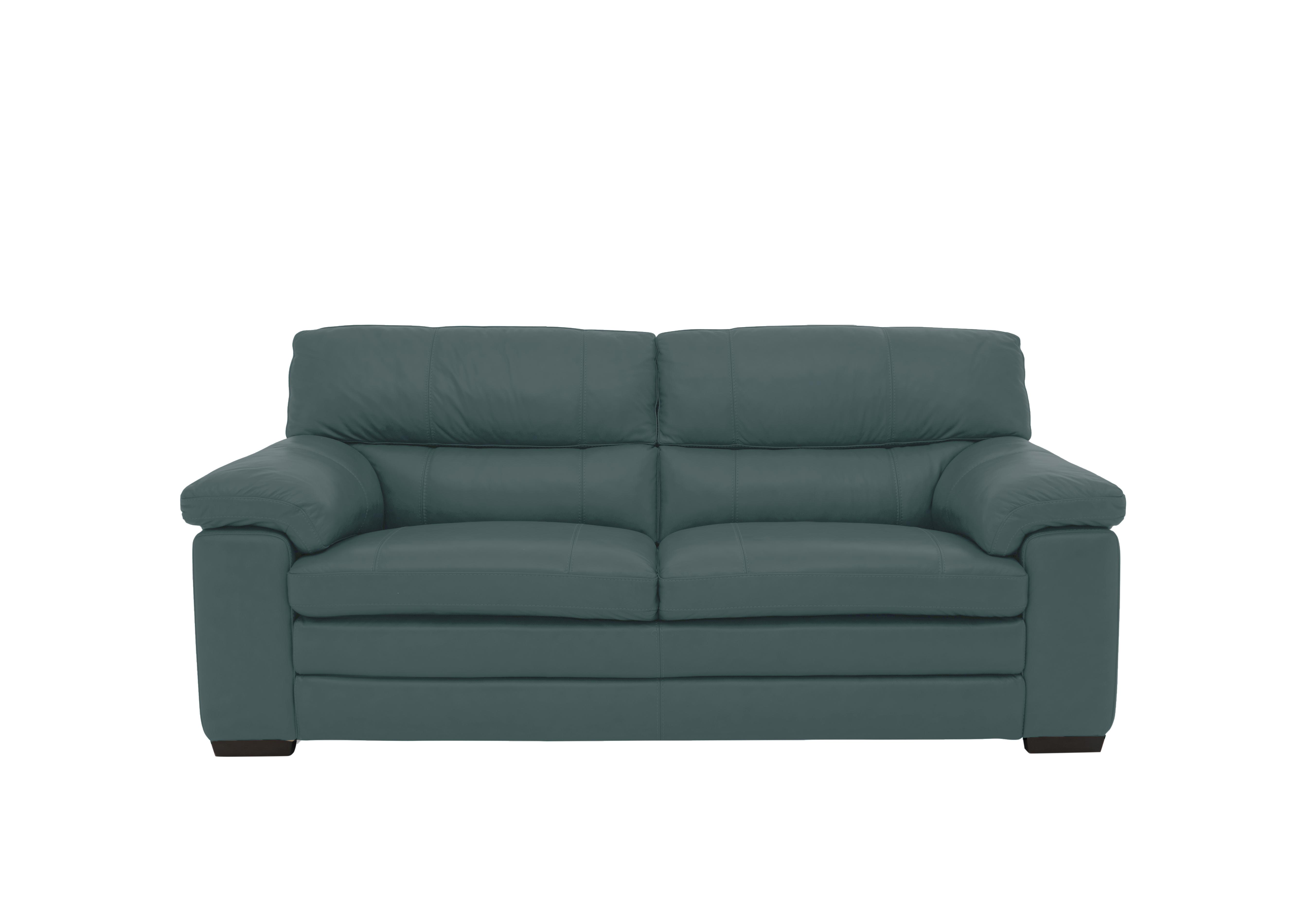 Cozee Leather 2.5 Seater Sofa in Nc-301e Lake Green on Furniture Village
