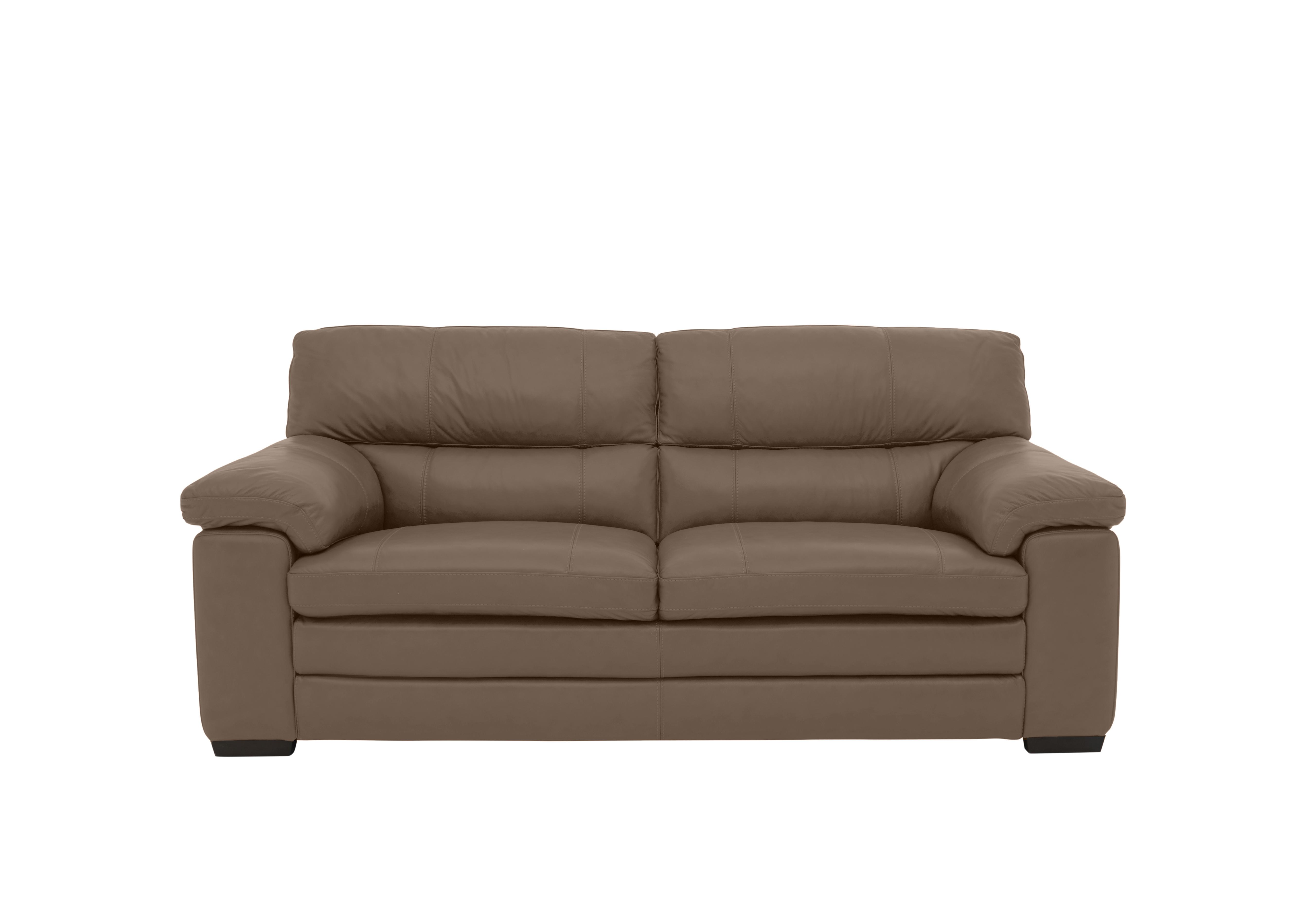 Cozee Leather 2.5 Seater Sofa in Nw-586e Fawn on Furniture Village
