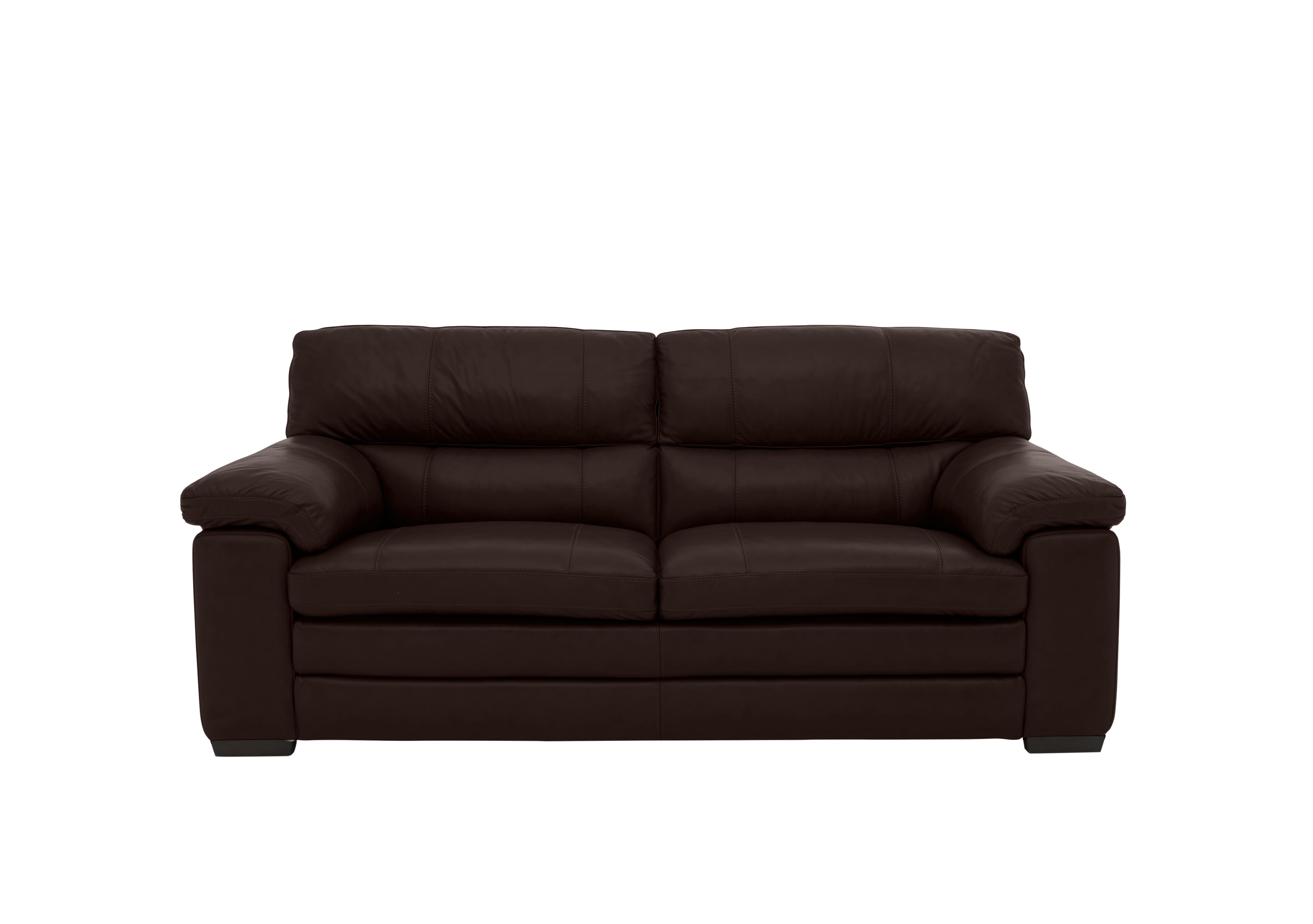 Cozee Leather 2.5 Seater Sofa in Sk-097d Dark Brown on Furniture Village