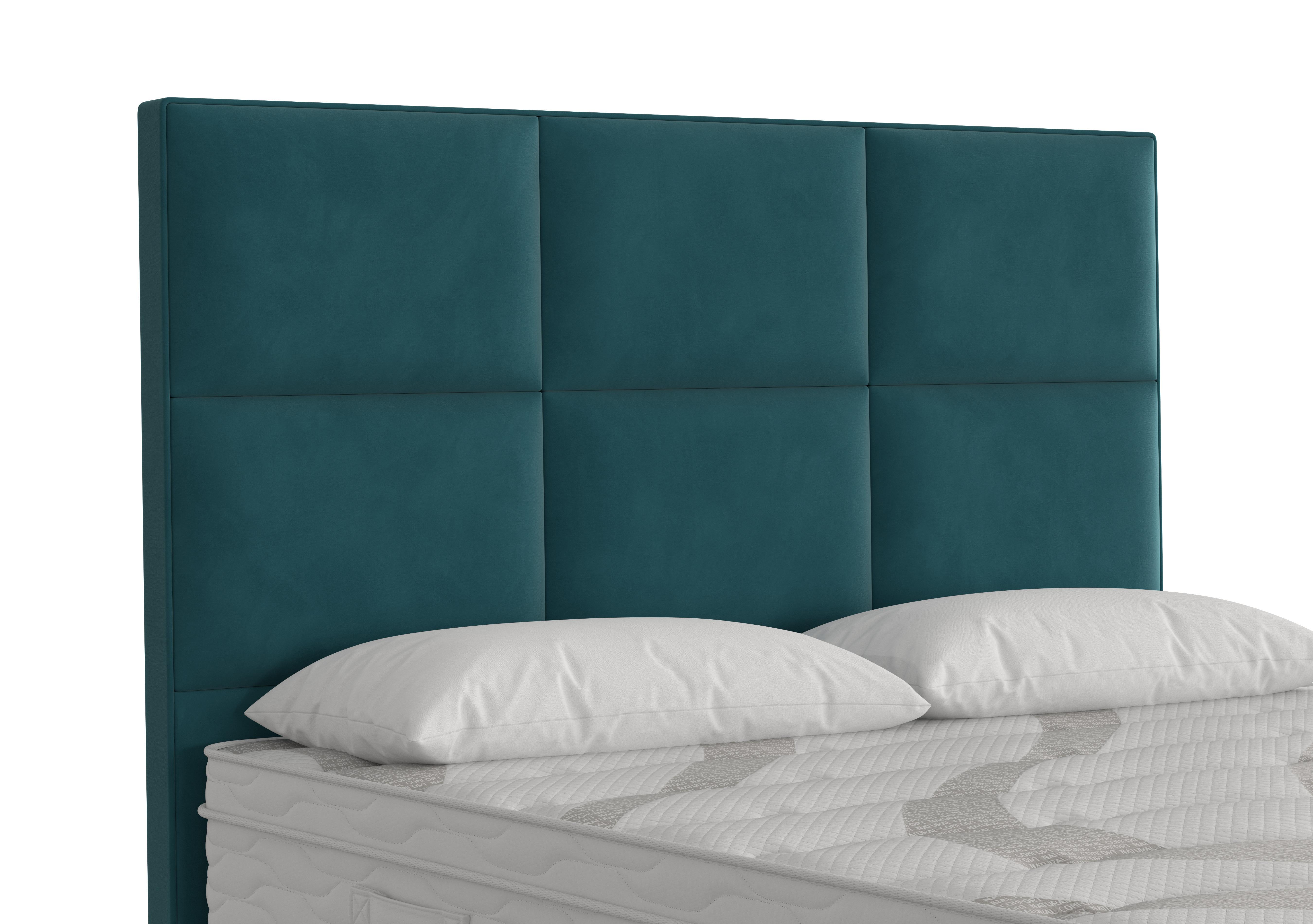 Blocks Floor Standing Headboard in Plush Atlantic on Furniture Village