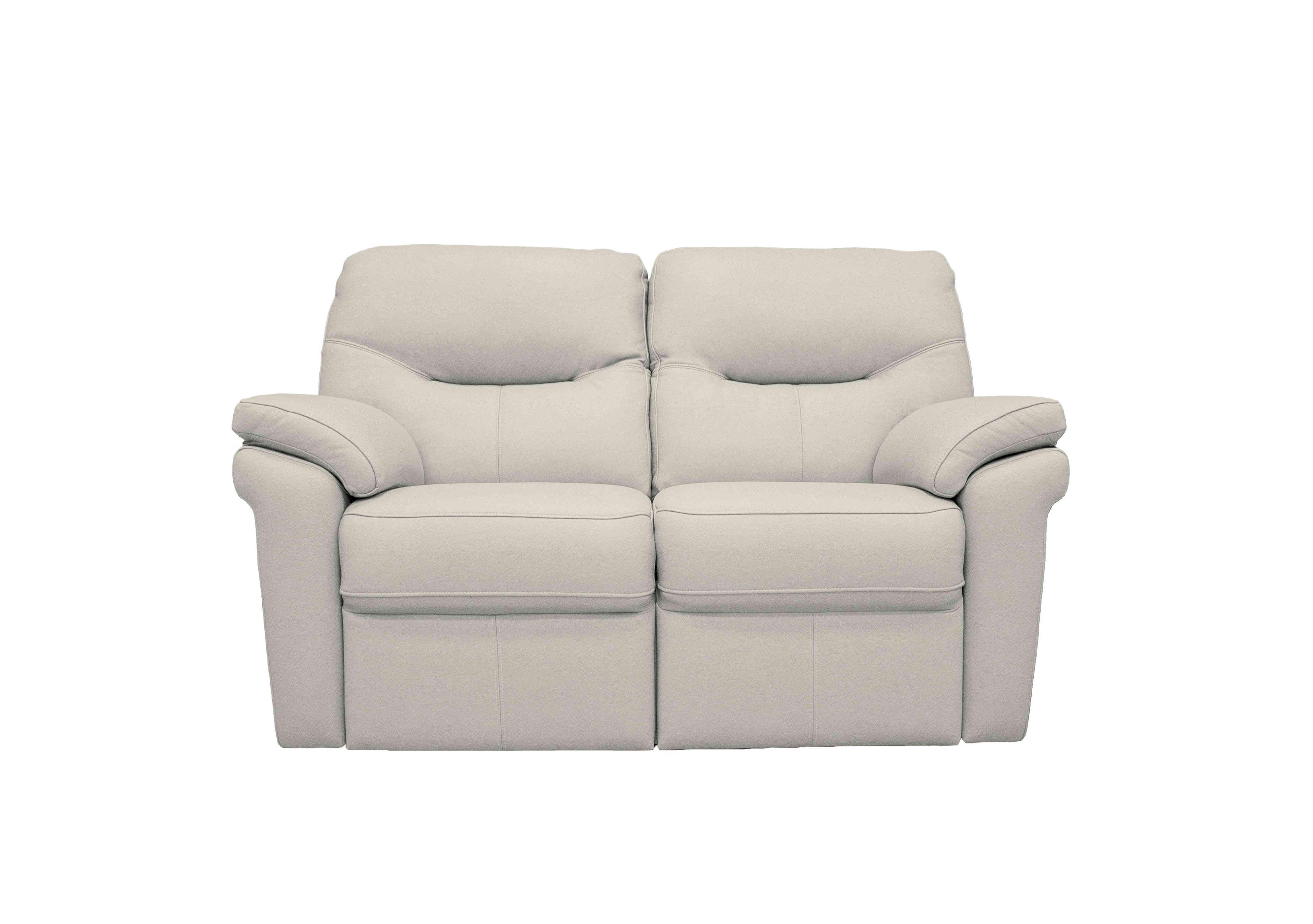 Seattle 2 Seater Leather Sofa in H006 Oxford Light Grey on Furniture Village