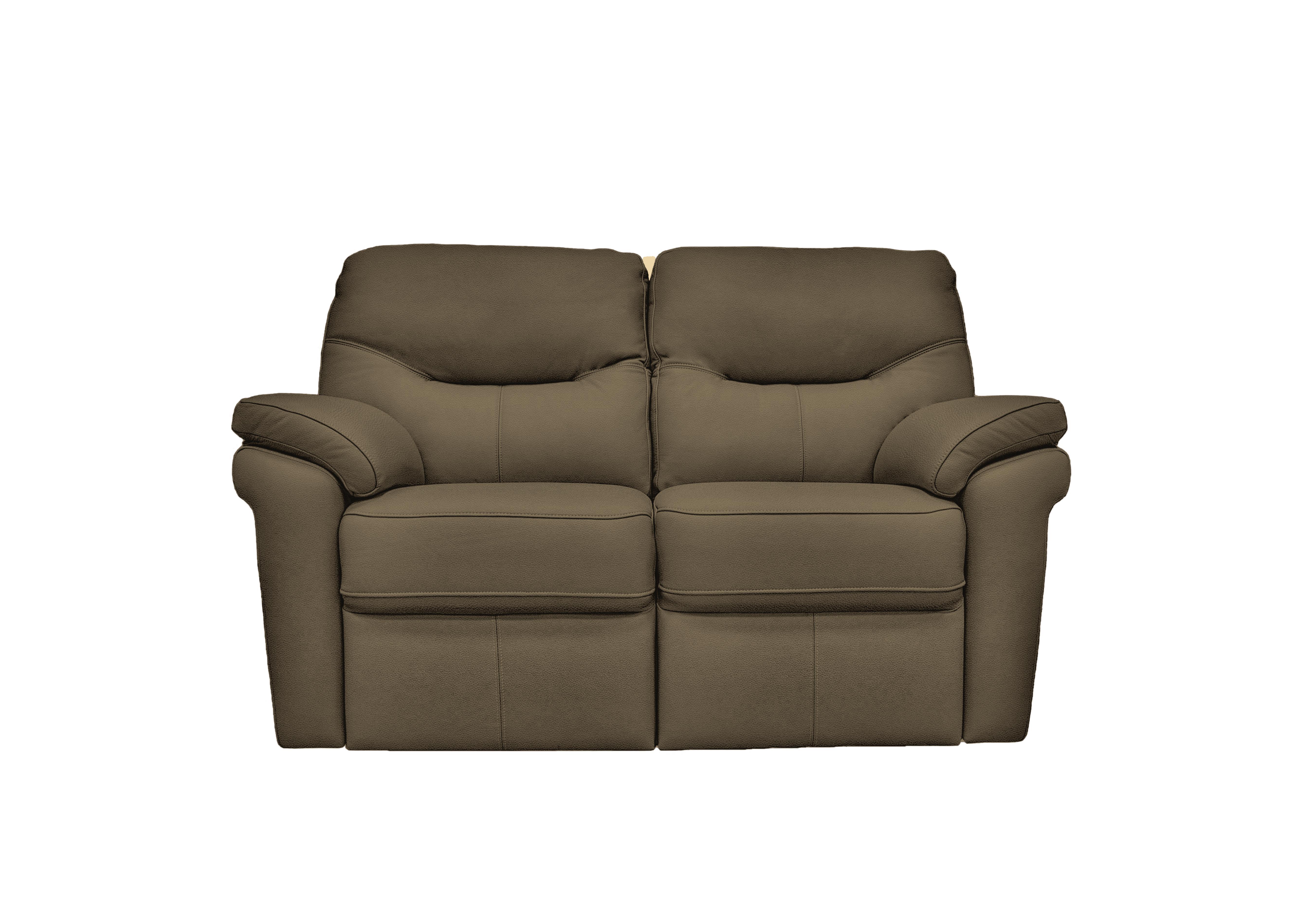 Seattle 2 Seater Leather Sofa in P216 Capri Mushroom on Furniture Village